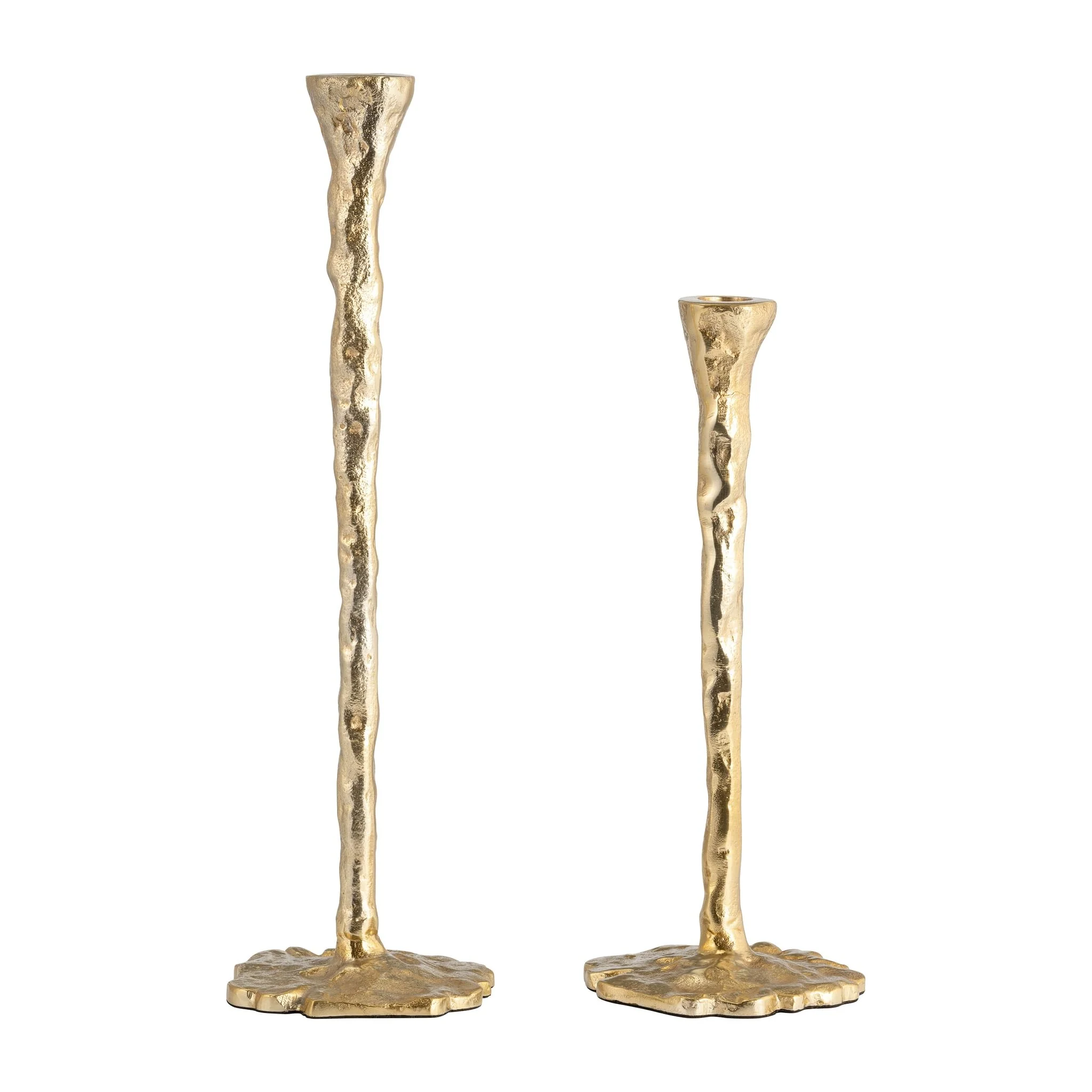 Metal, 15" Forged Taper Candleholder, Gold - Image 6