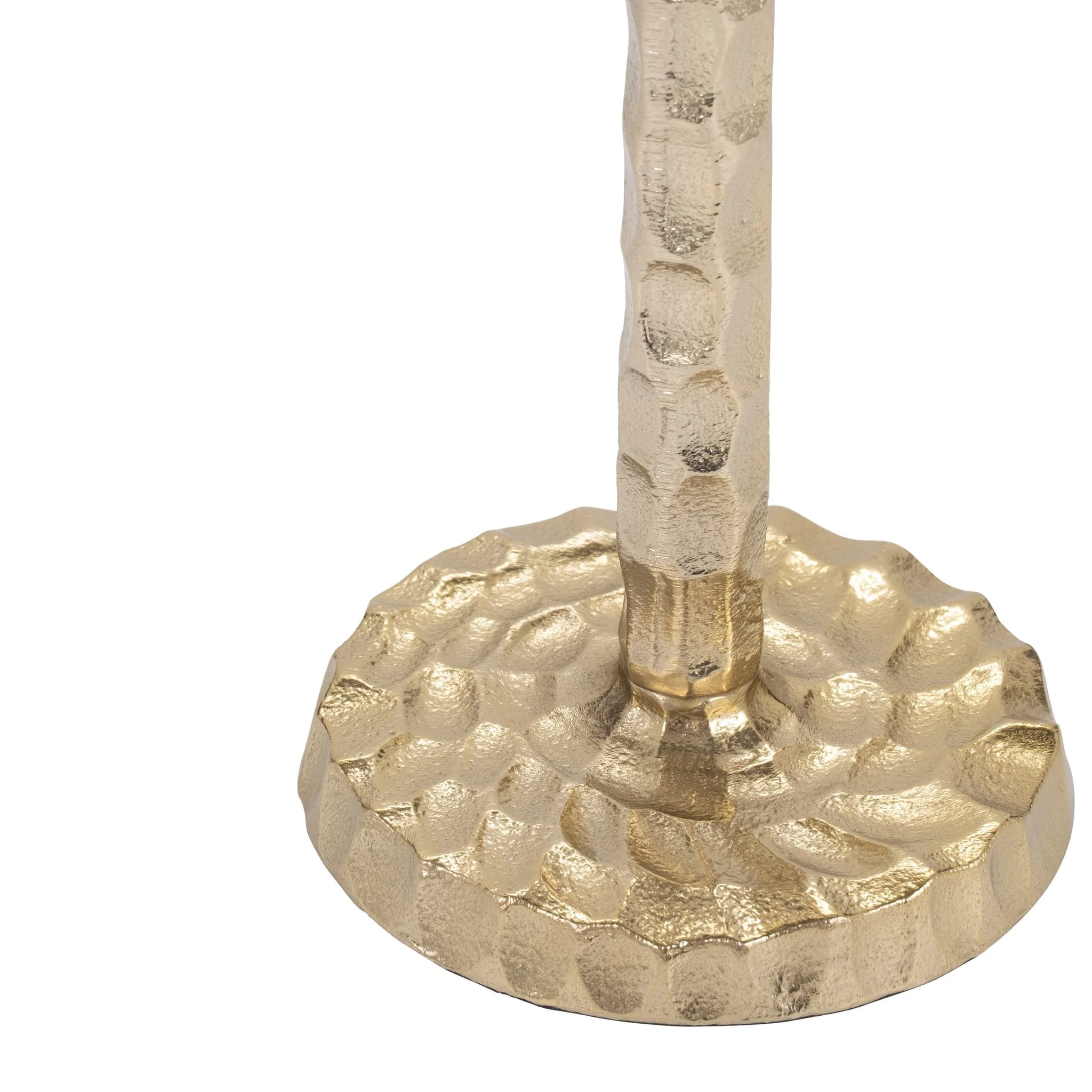 Metal, 15" Hammered Taper Candleholder, Gold - Image 4