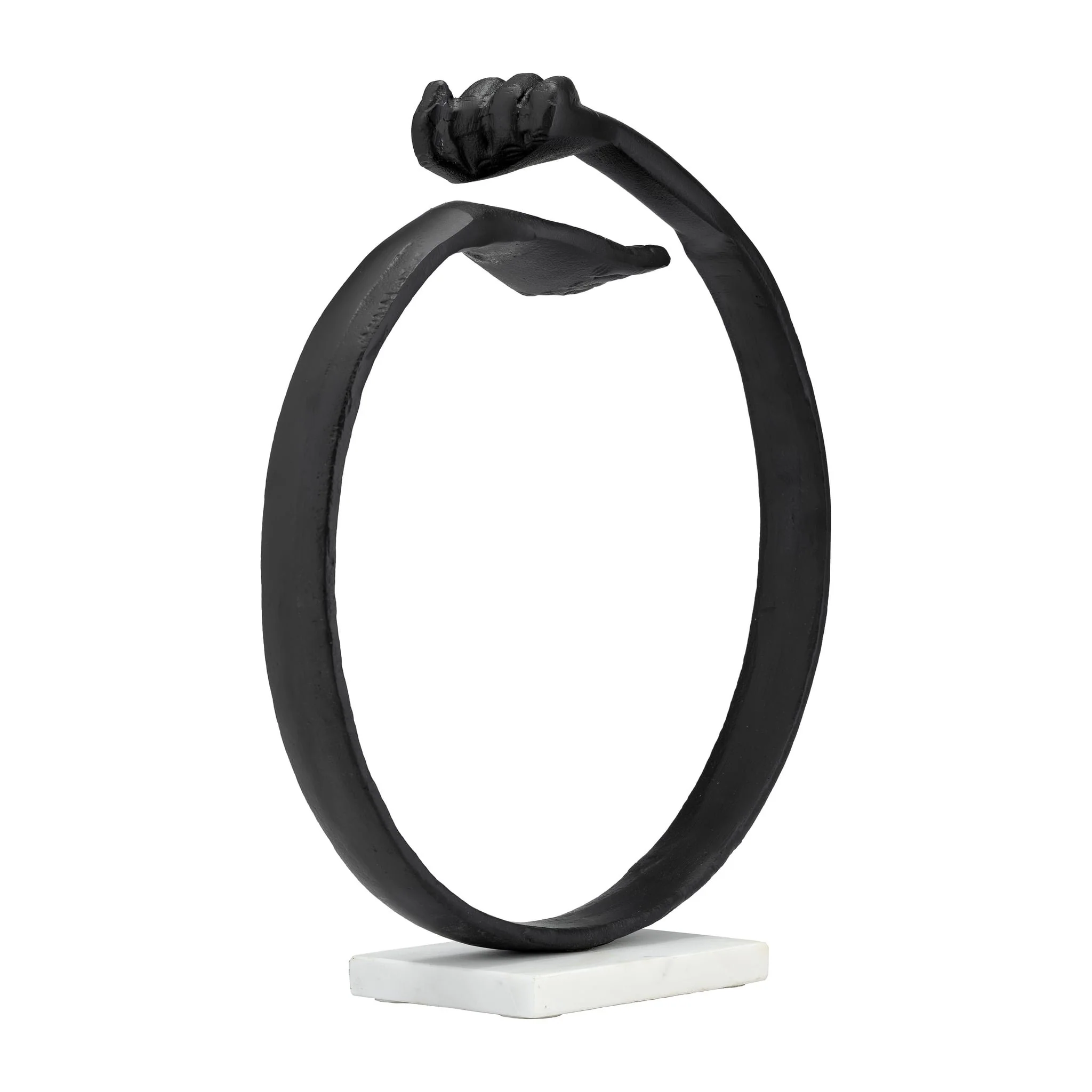 Metal,15" Hand Ring On Base Sculpt ,black/white - Image 2