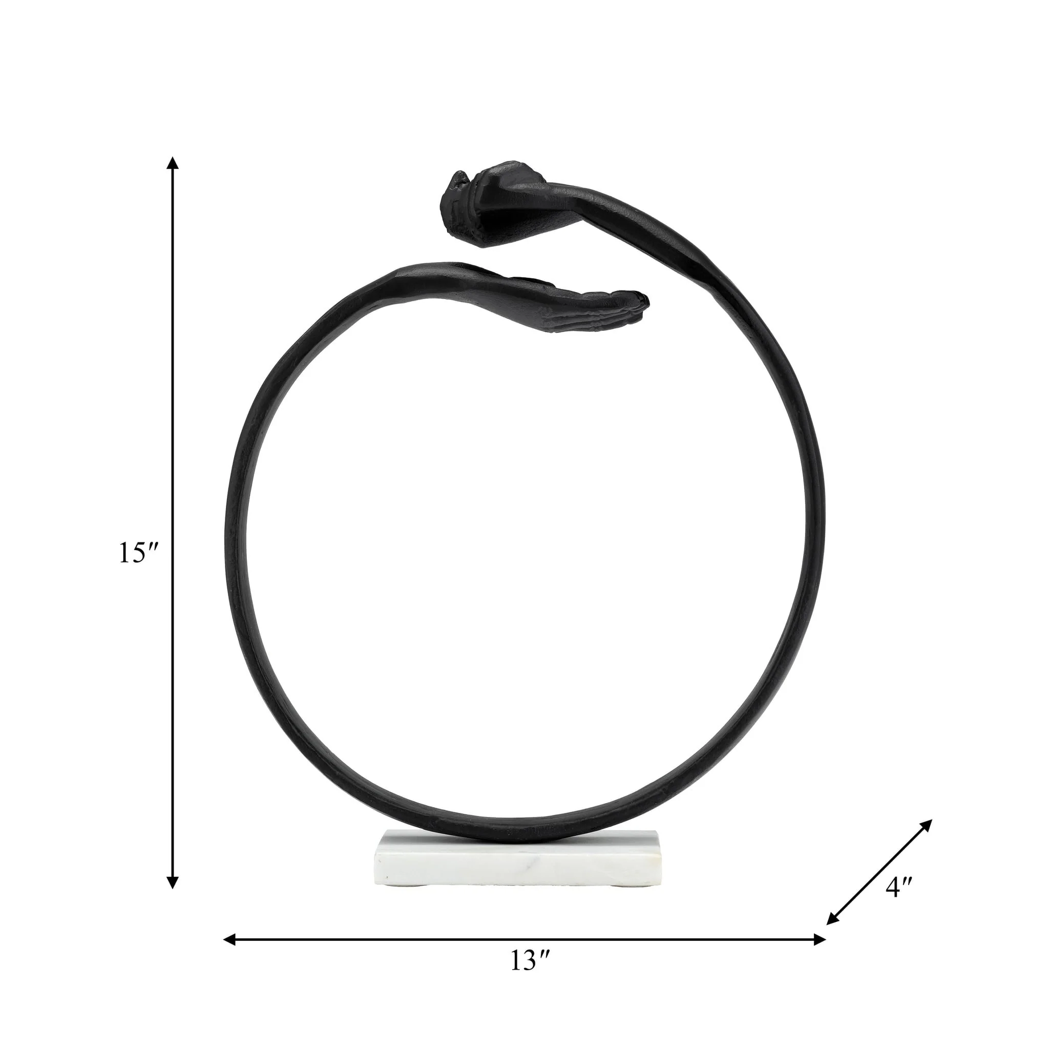 Metal,15" Hand Ring On Base Sculpt ,black/white - Image 9