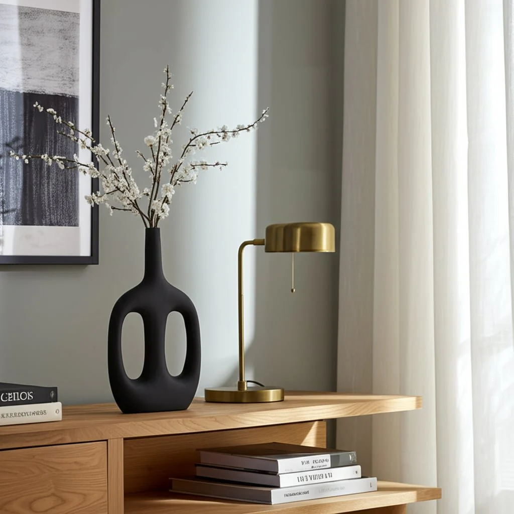 Metal,15", Hollow Handles Vase,black - Image 11