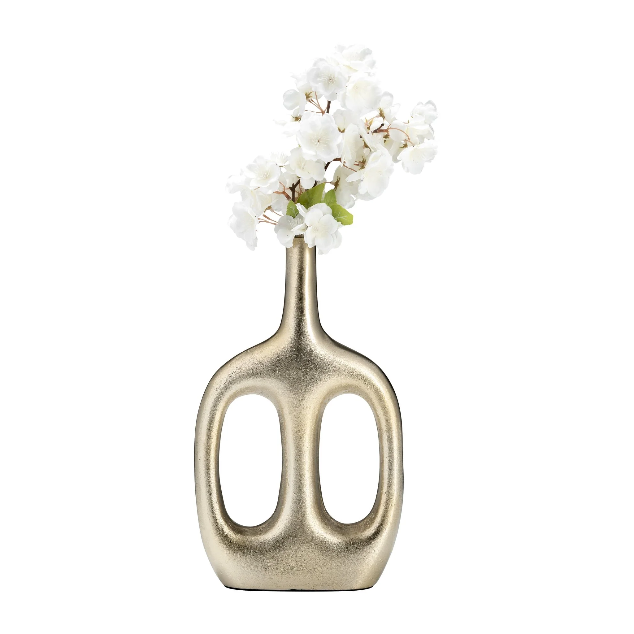 Metal,15" Hollow Handles Vase,champagne - Image 4