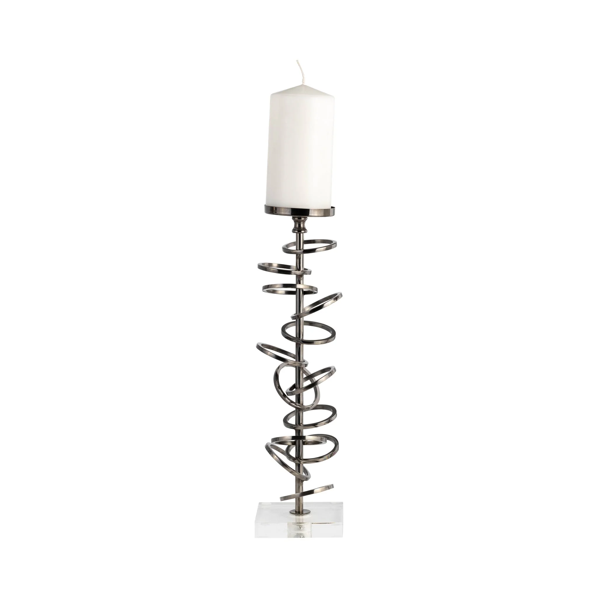 Metal, 15" Ring Toss On Acrylic Candleholder, Gunm - Image 3