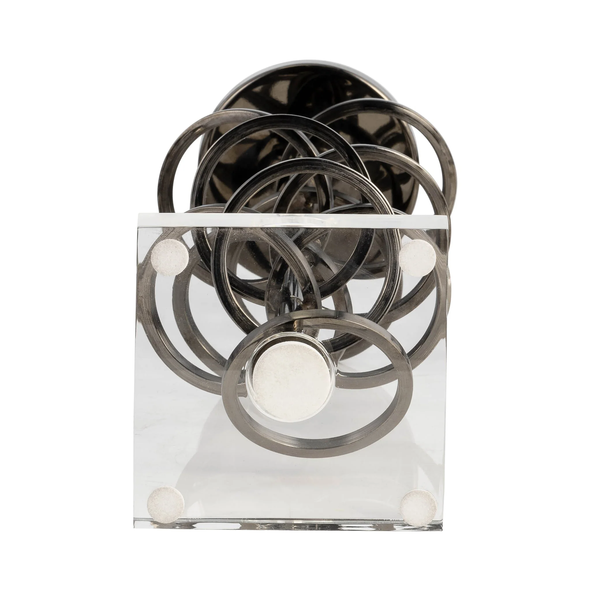 Metal, 15" Ring Toss On Acrylic Candleholder, Gunm - Image 6