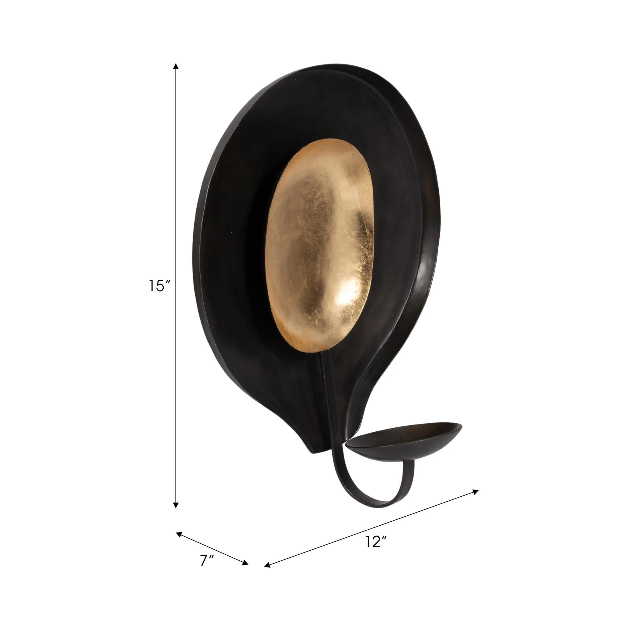 Metal, 15" Round Votive Holder, Black/gold - Image 7