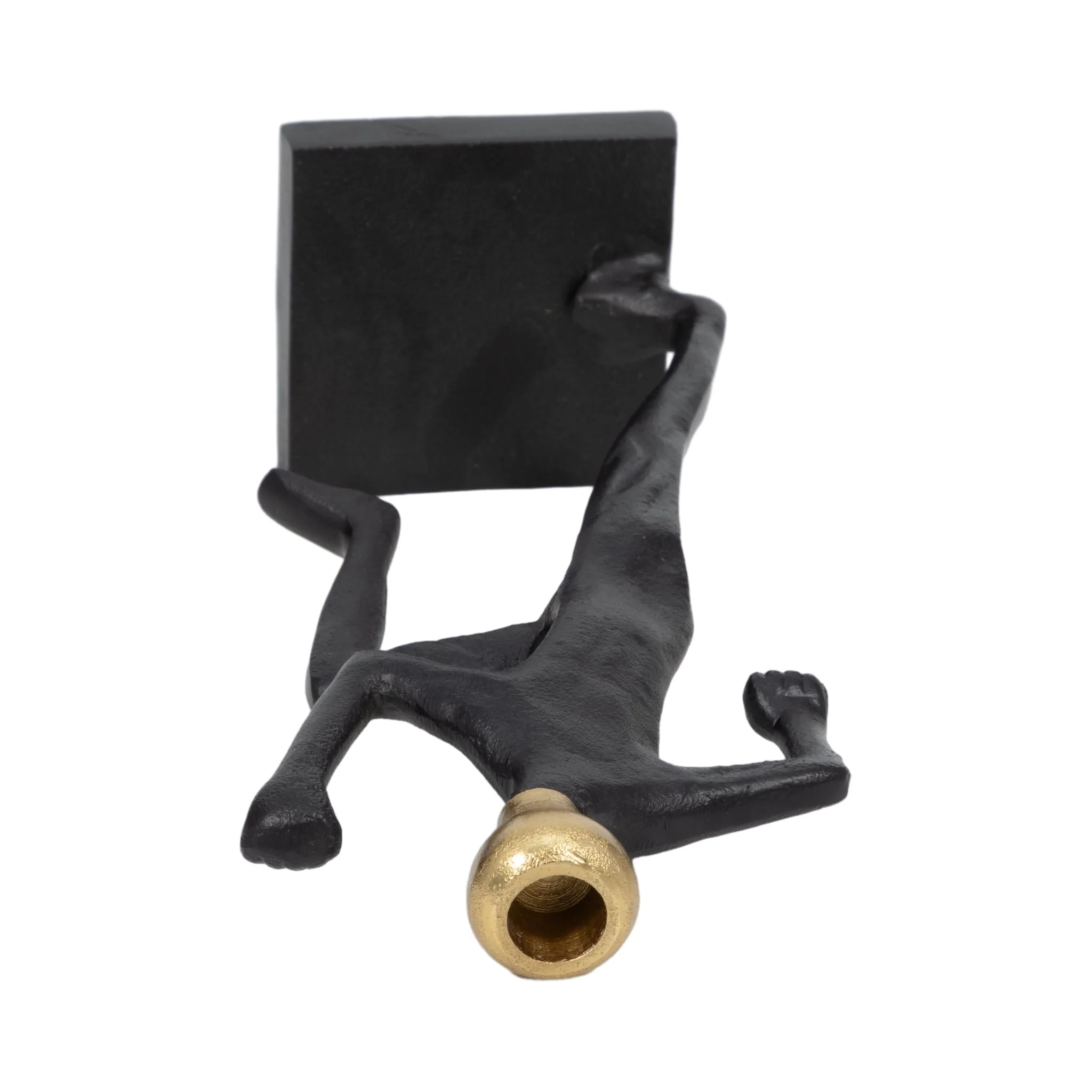 Metal, 15" Running Man Taper Candle Holder, Gold/b - Image 7