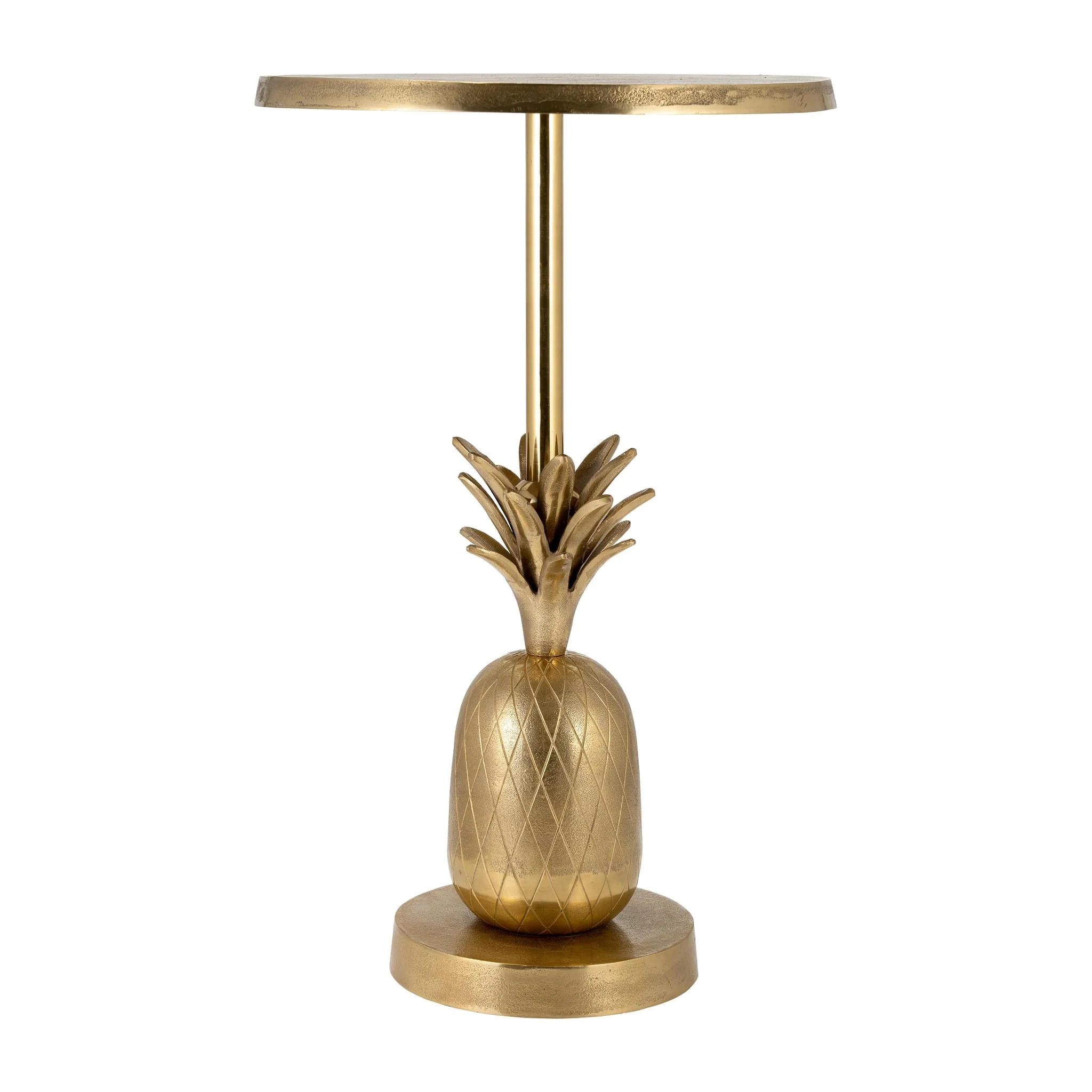 Metal, 15"d/24"h, Gold Pineapple Side Table, Kd - Image 2