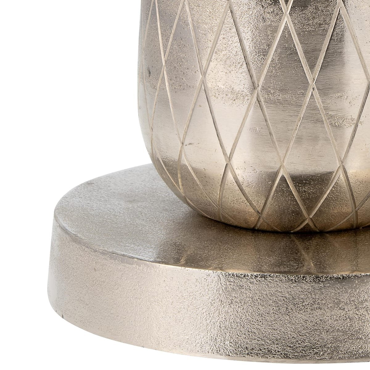 Metal, 15"d/24"h, Silver Pineapple Side Table, Kd - Image 5