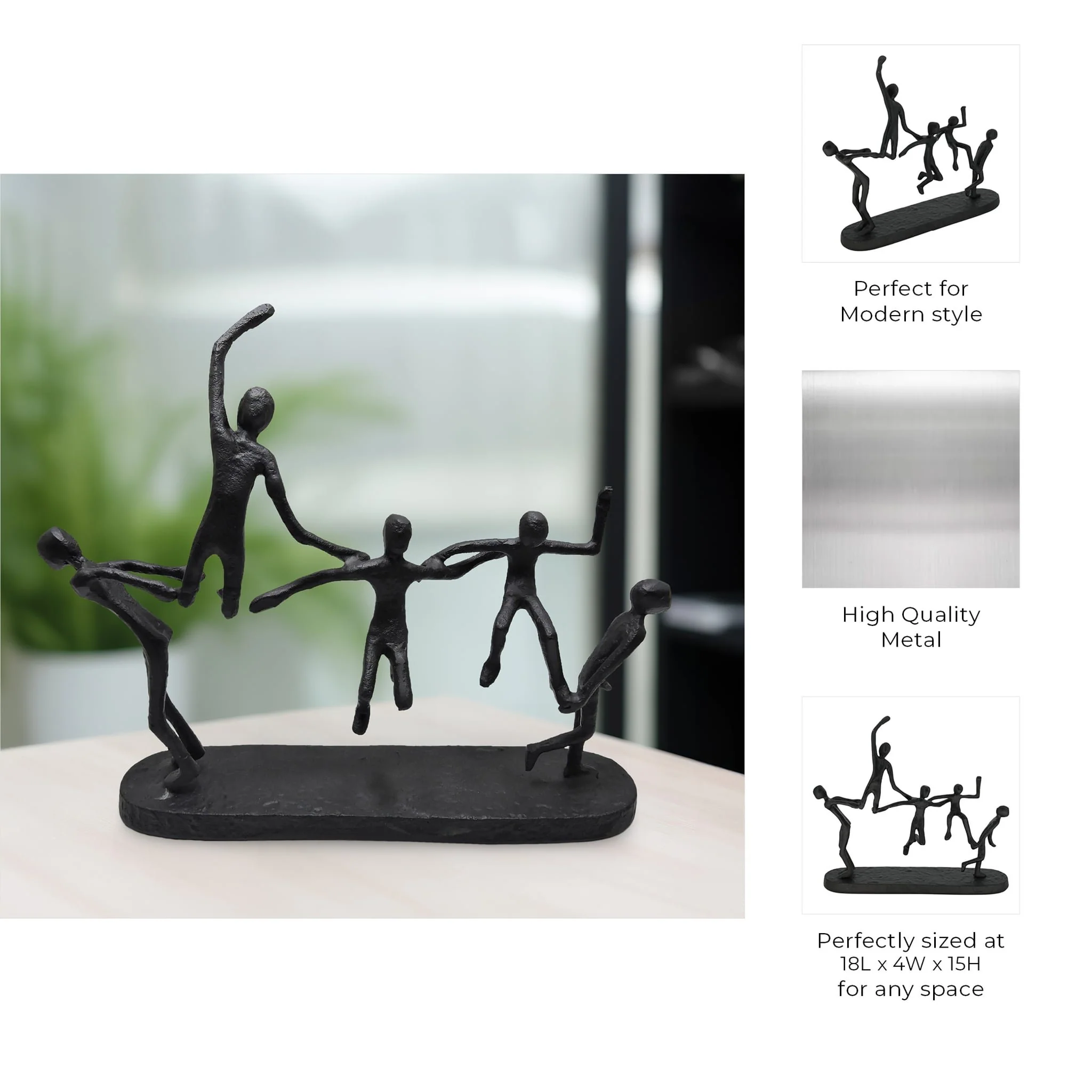Metal, 15"h Contortionists, Black - Image 9