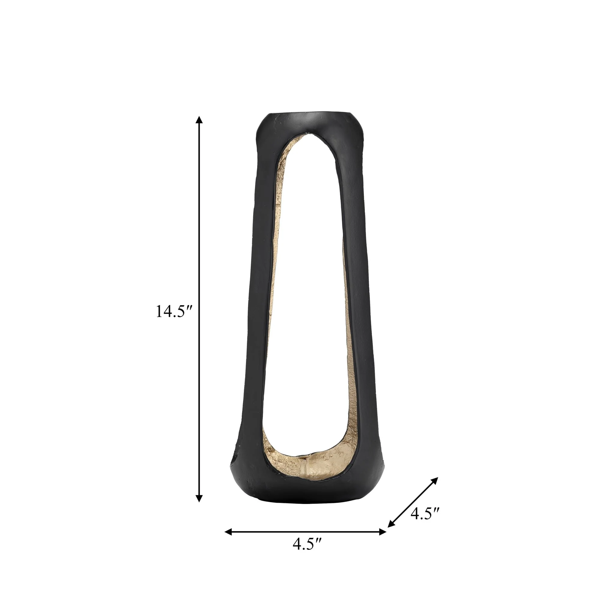 Metal,15"h,open Vase,matte Black - Image 2
