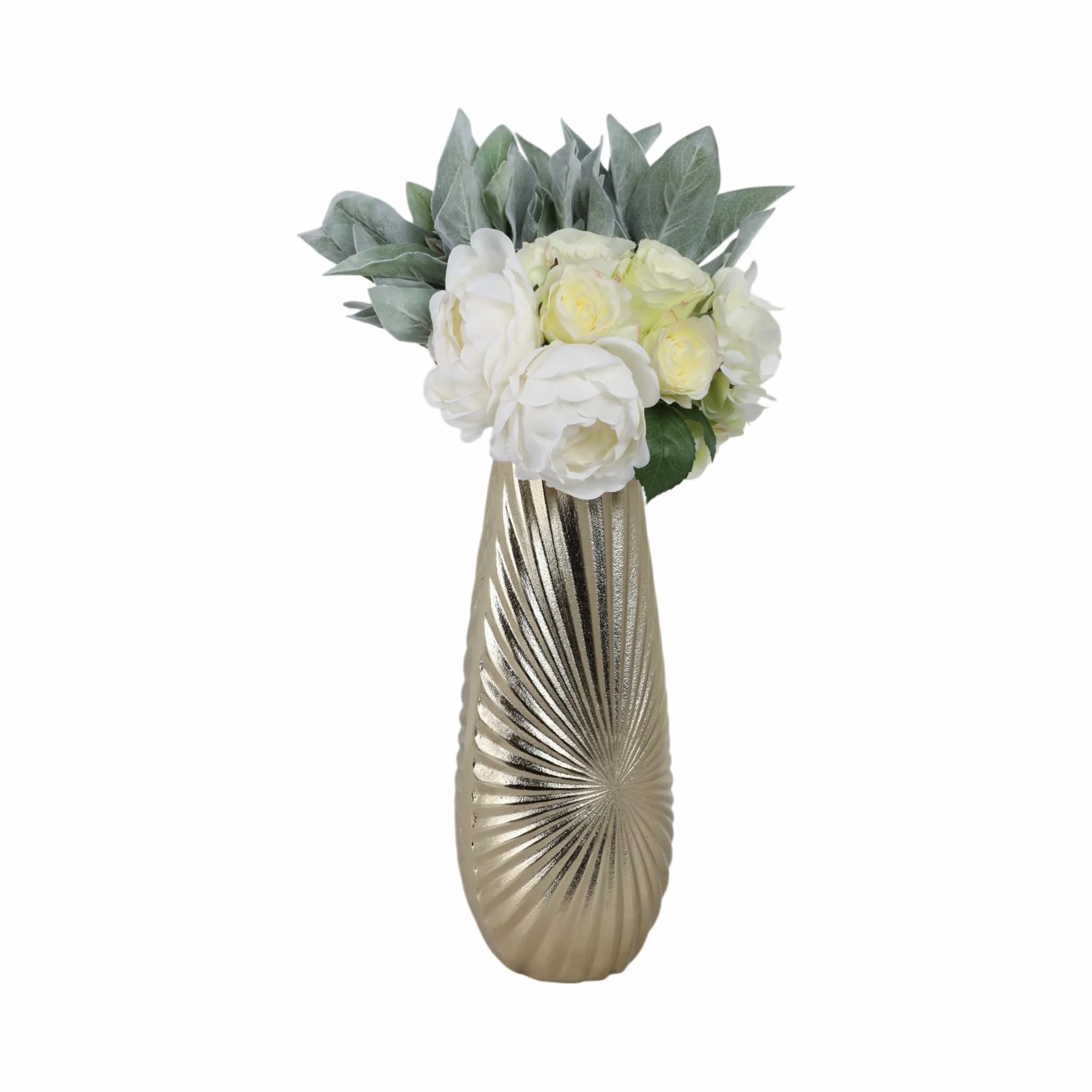 Metal, 16" Burst Vase, Champagne - Image 2
