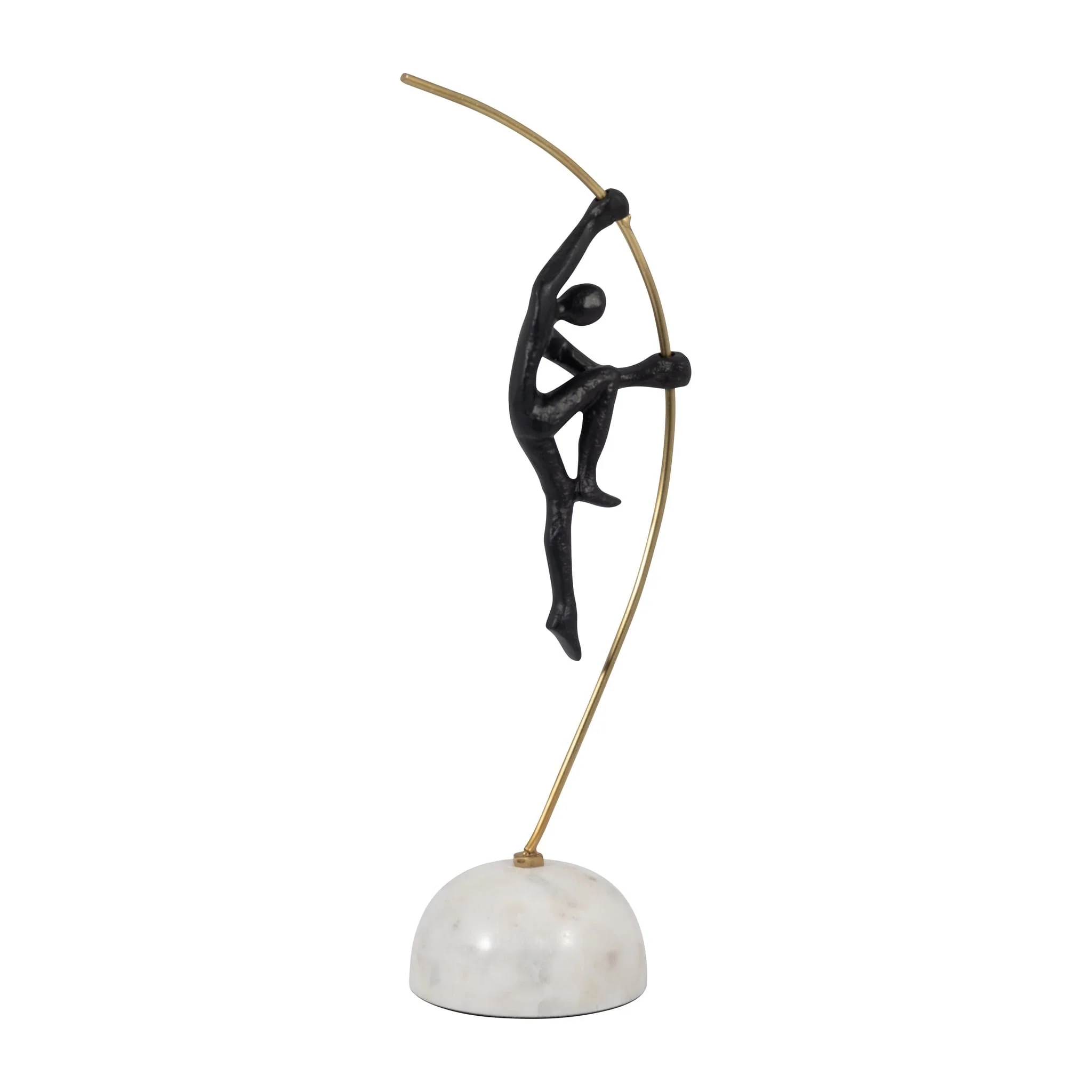 Metal, 16" Gymnast On Pole, Black/gold - Image 2