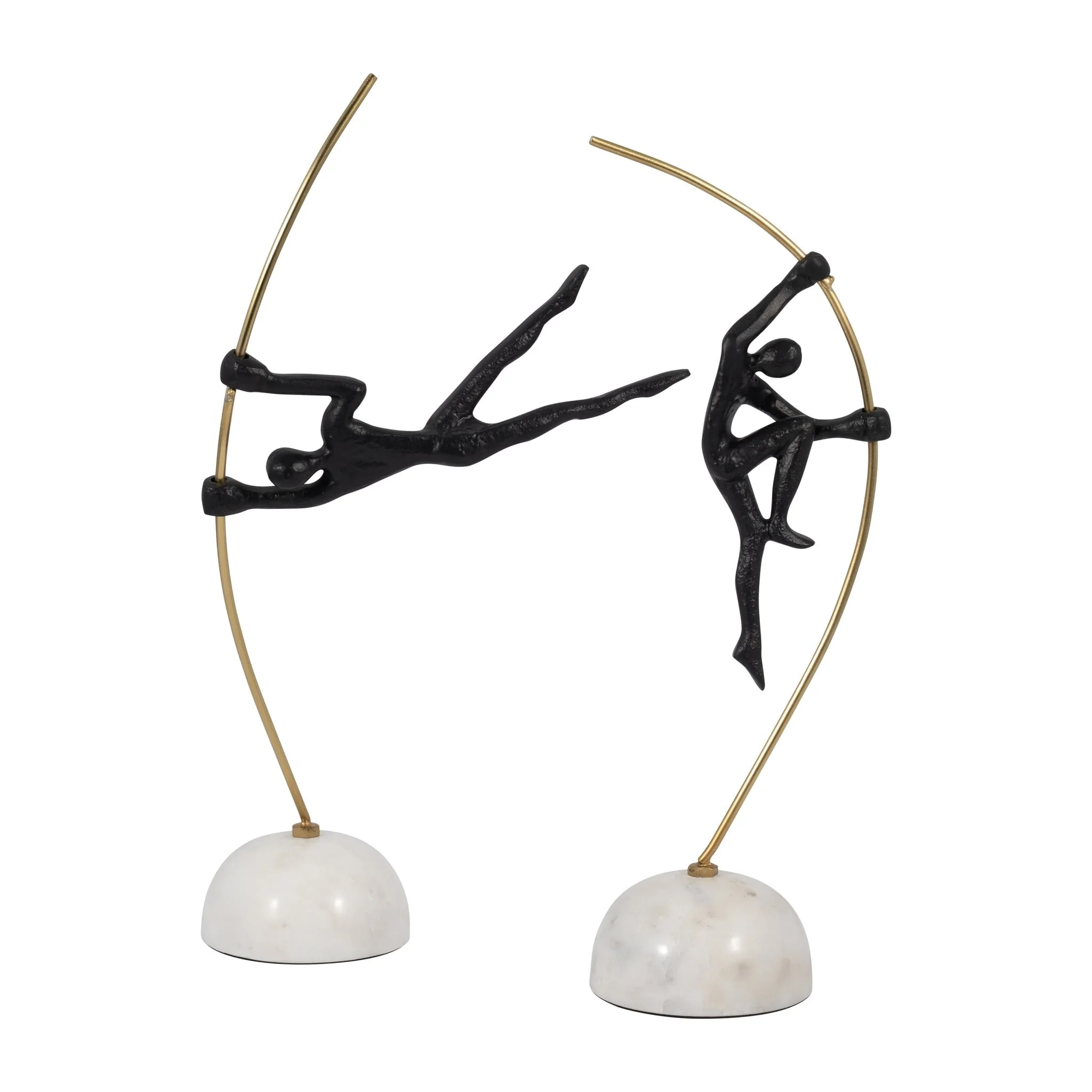 Metal, 16" Gymnast On Pole, Black/gold - Image 8
