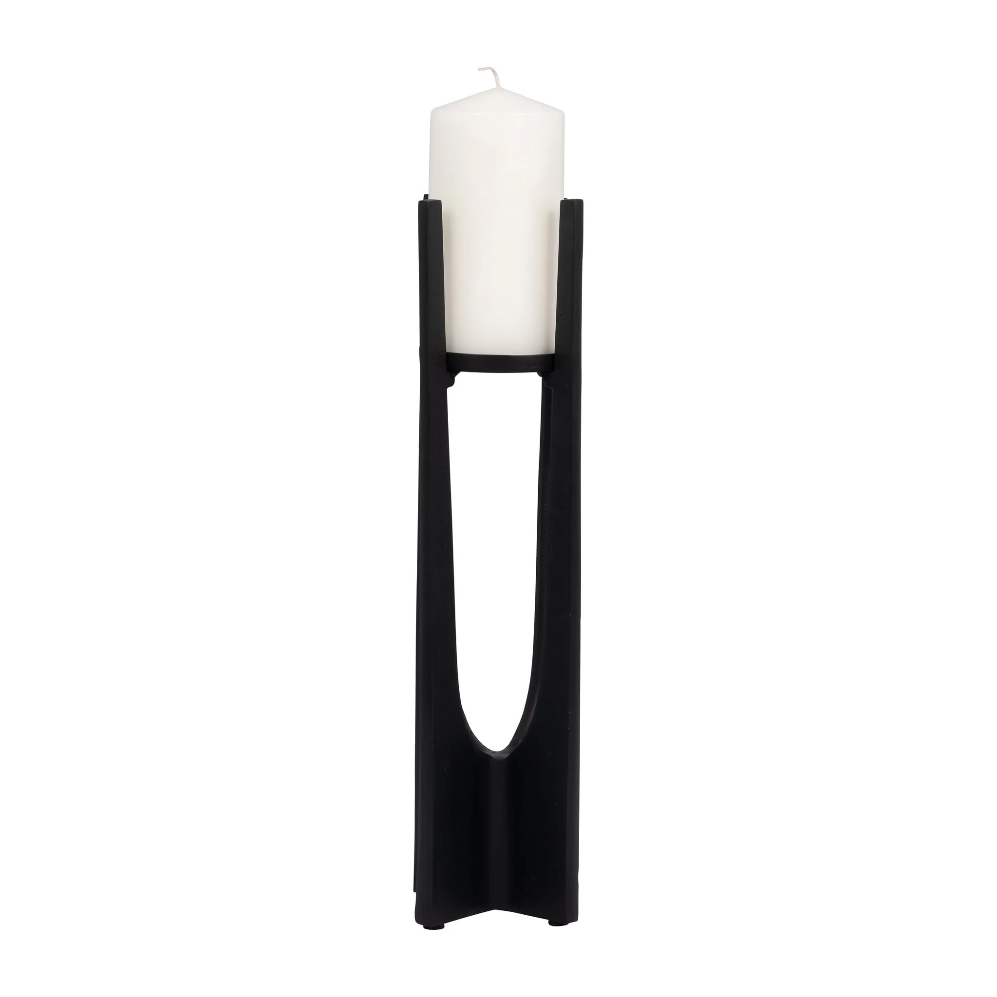 Metal, 16" Pillar Candle Holder, Black - Image 5