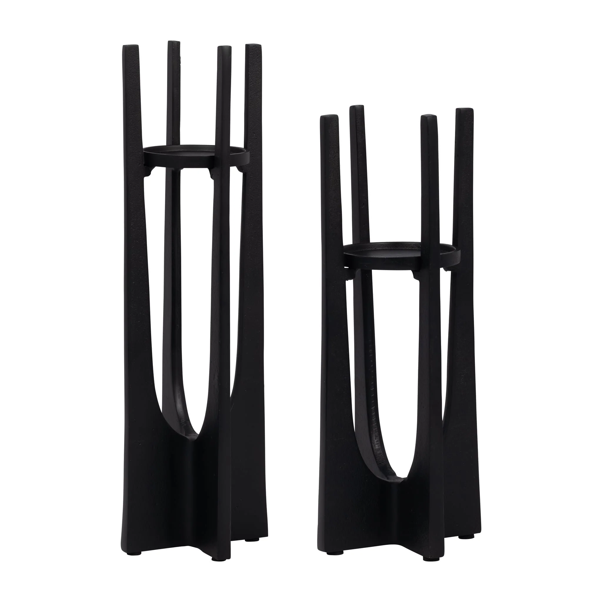 Metal, 16" Pillar Candle Holder, Black - Image 8