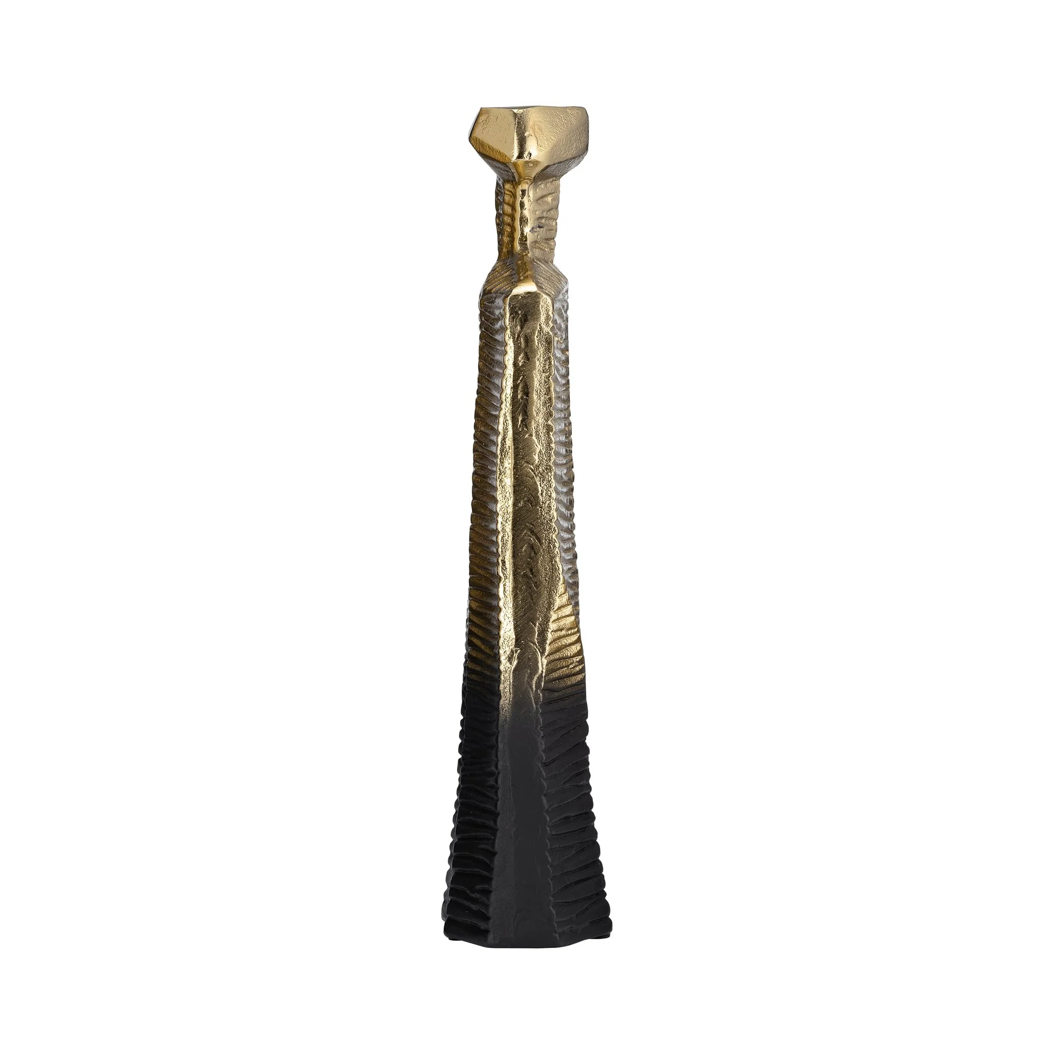 Metal,16",rigged Vase,gold/black - Image 3