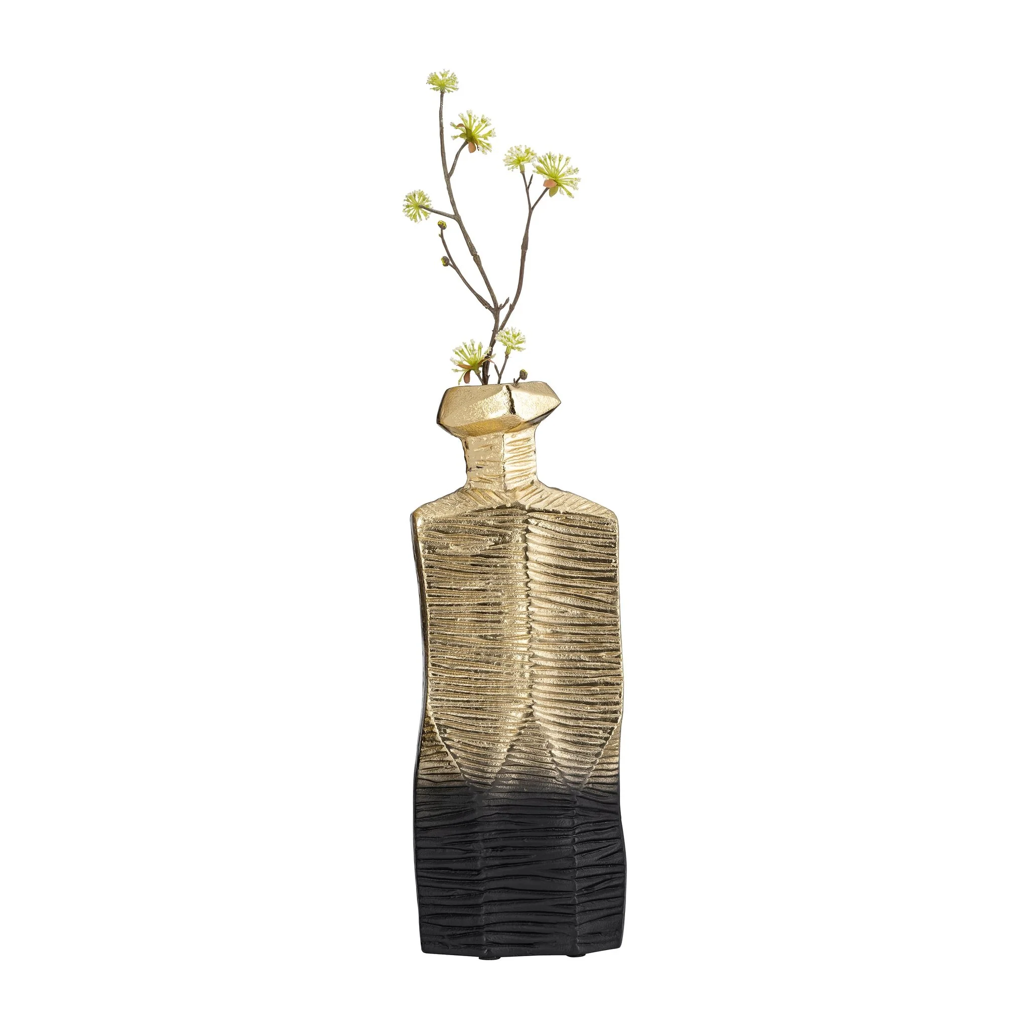 Metal,16",rigged Vase,gold/black - Image 4