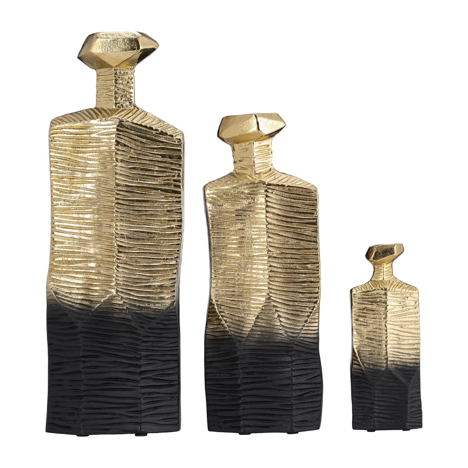 Metal,16",rigged Vase,gold/black - Image 9