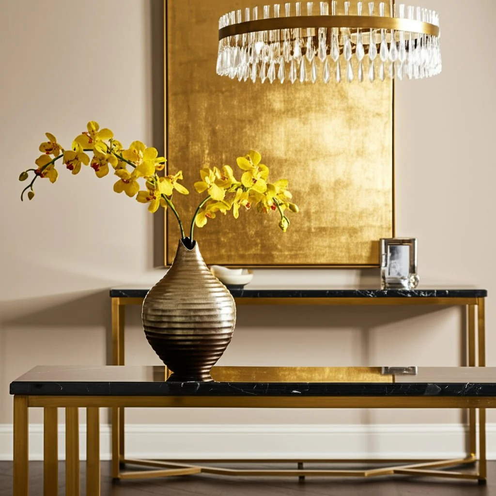 Metal,16",shell Like Vase,gold - Image 2