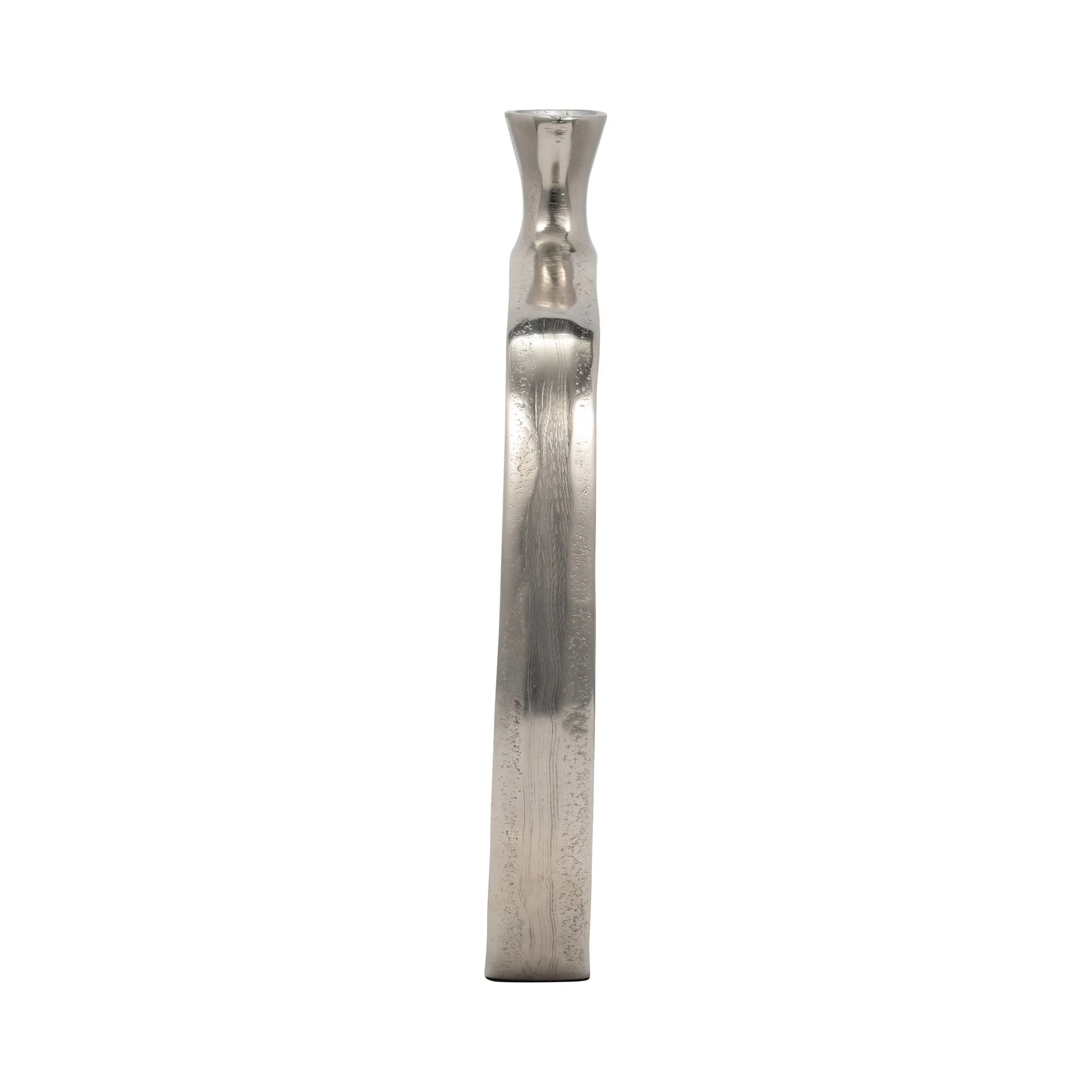 Metal, 16" Short Open Cut Out Vase, Silver - Image 3