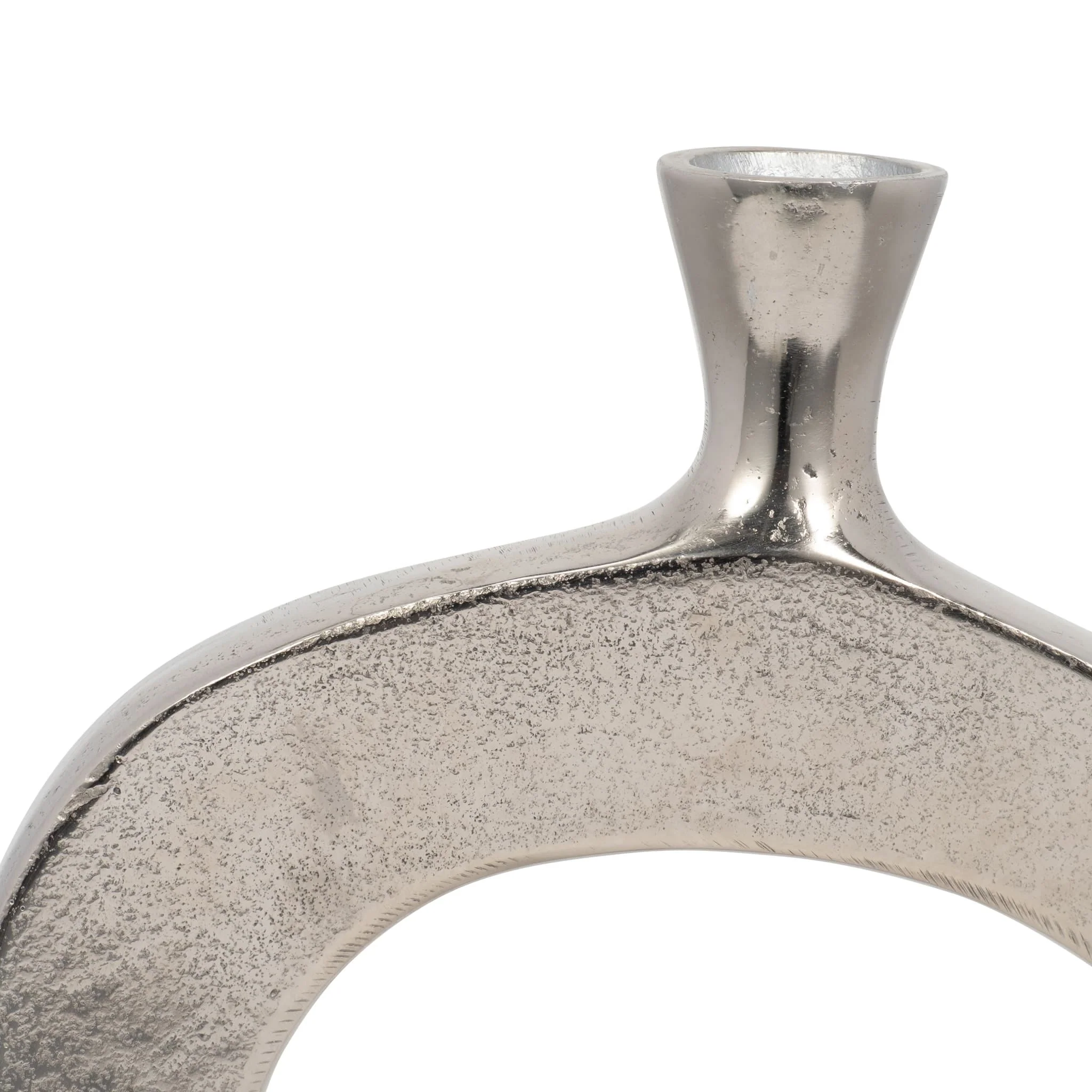 Metal, 16" Short Open Cut Out Vase, Silver - Image 5