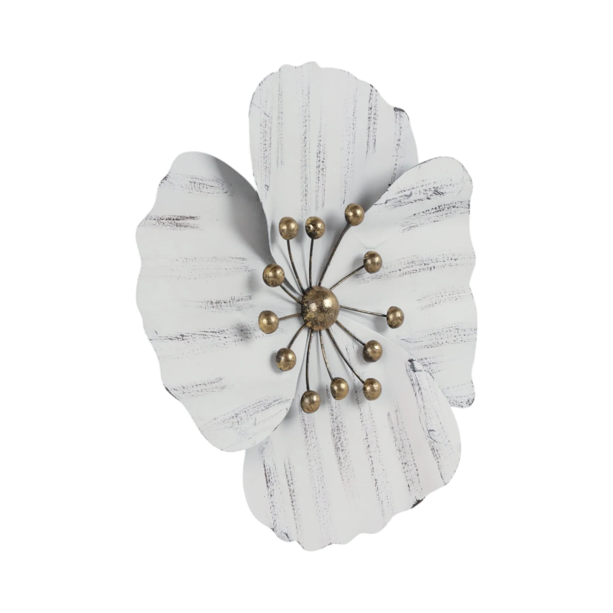 Metal 16" Wall Flower, White,wb - Image 2