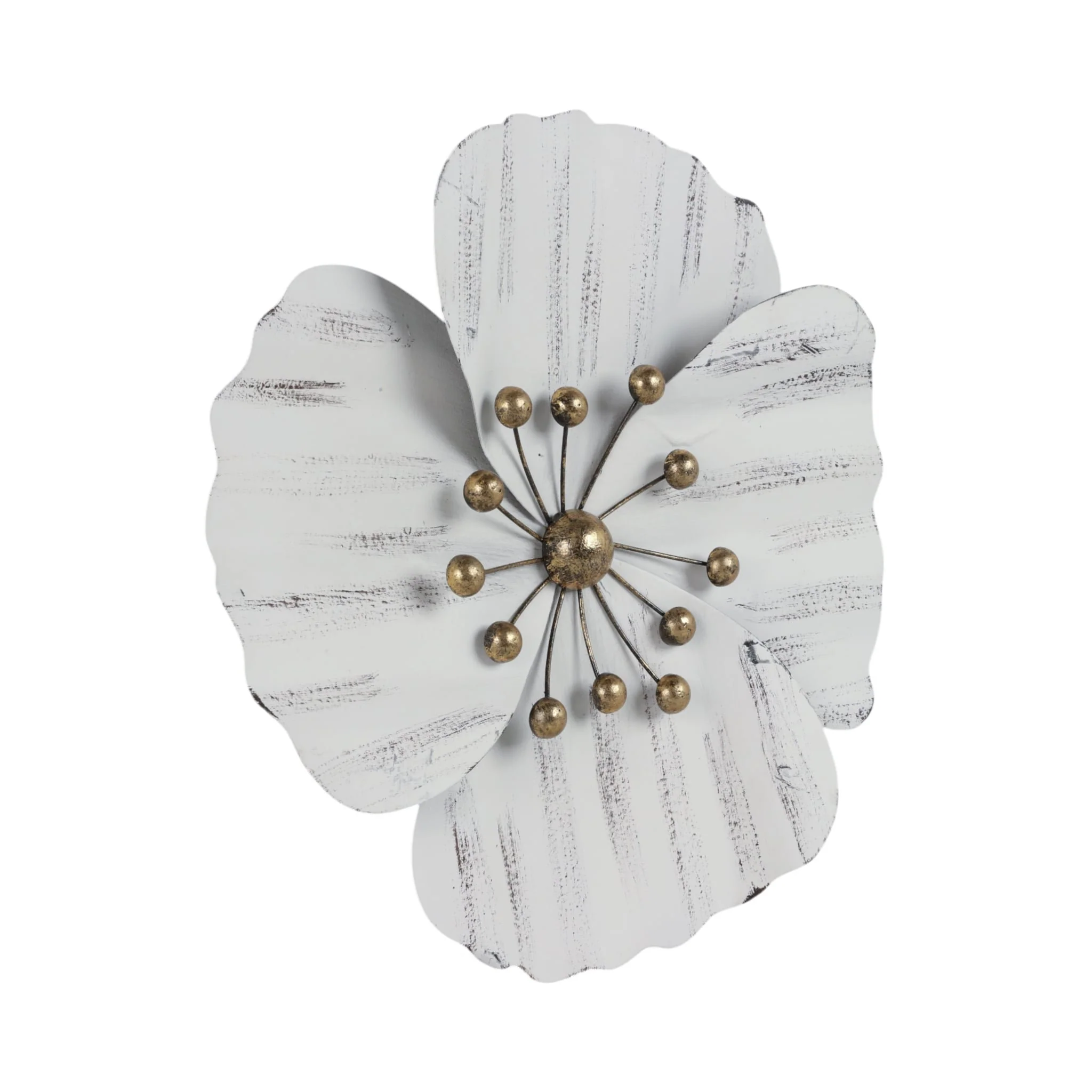 Metal 16" Wall Flower, White,wb - Image 3