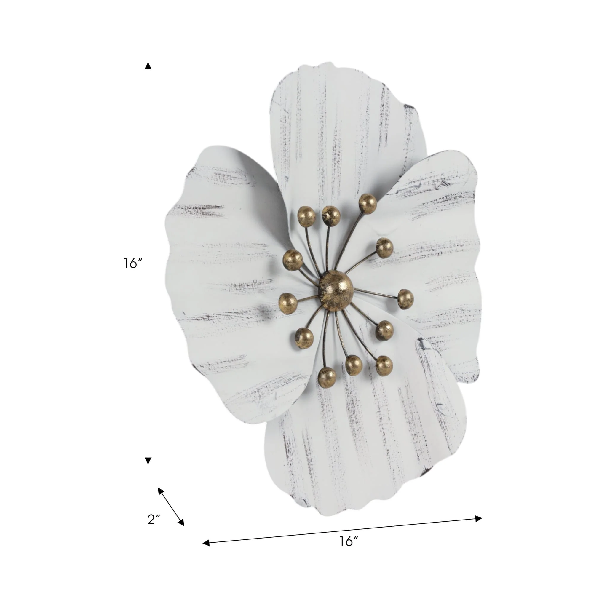 Metal 16" Wall Flower, White,wb - Image 8