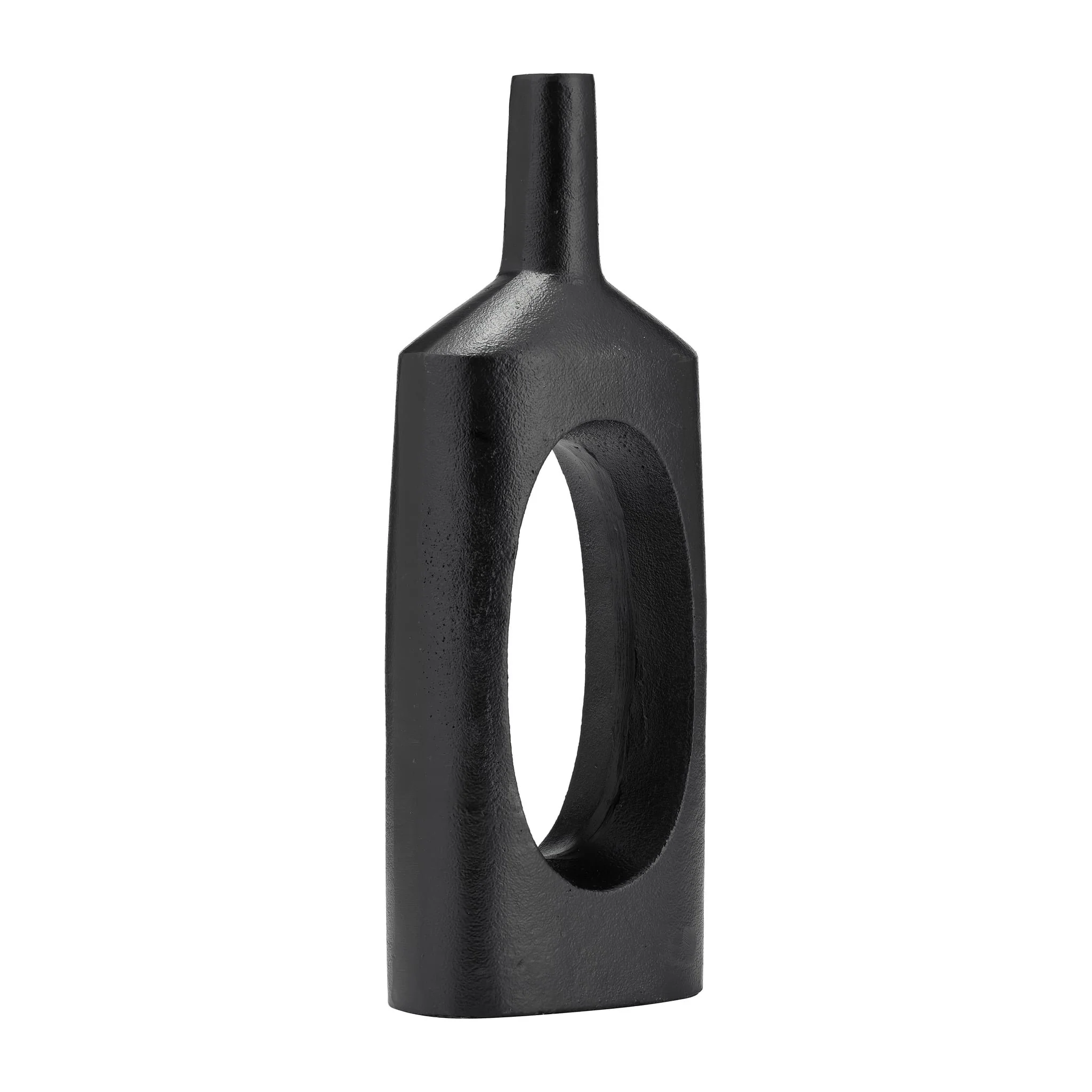Metal,16"h,tall Modern Open Cut Out Vase,black - Image 2