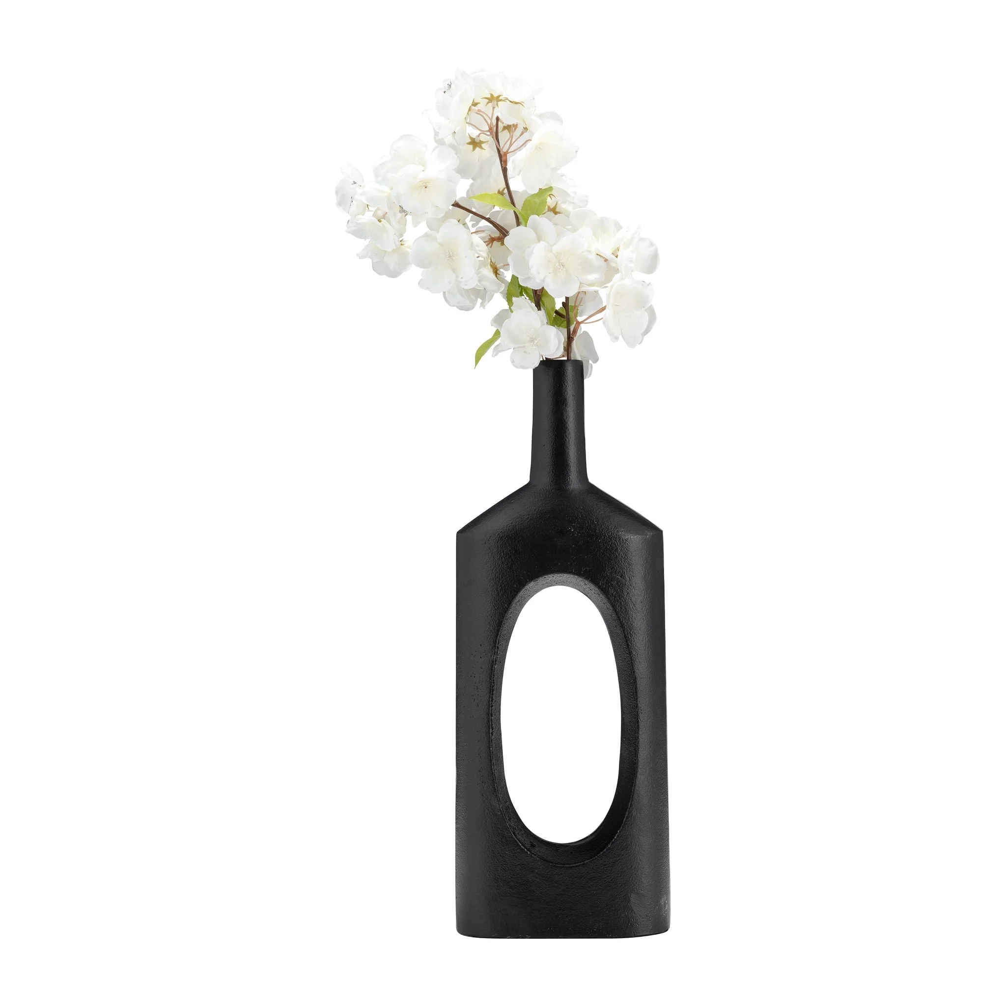 Metal,16"h,tall Modern Open Cut Out Vase,black - Image 4
