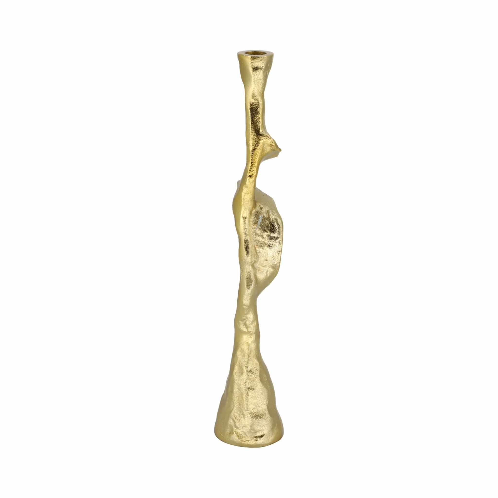 Metal, 17" Forged Taper Candleholder, Gold - Image 5