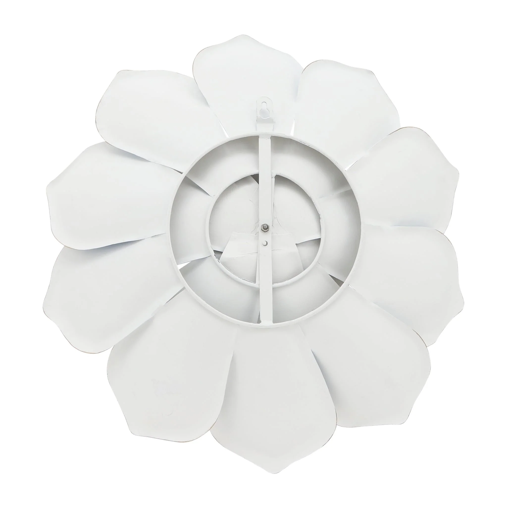 Metal 17"  Multi-layer Flower Wall Deco, White/gol - Image 3