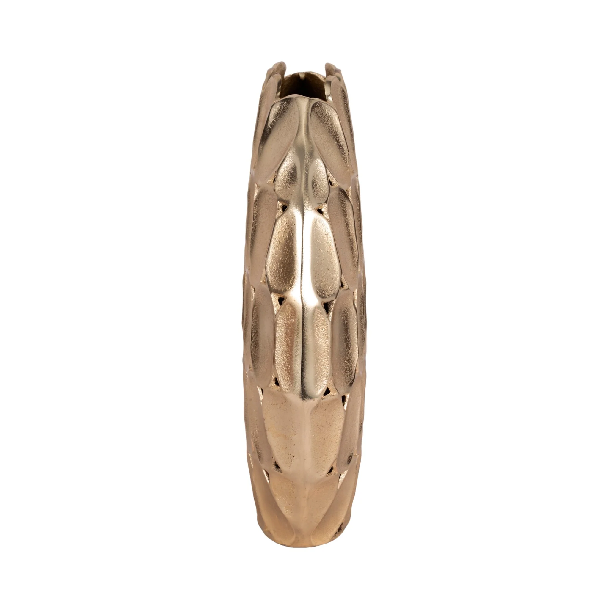 Metal, 17" Oval Vase, Champagne - Image 4