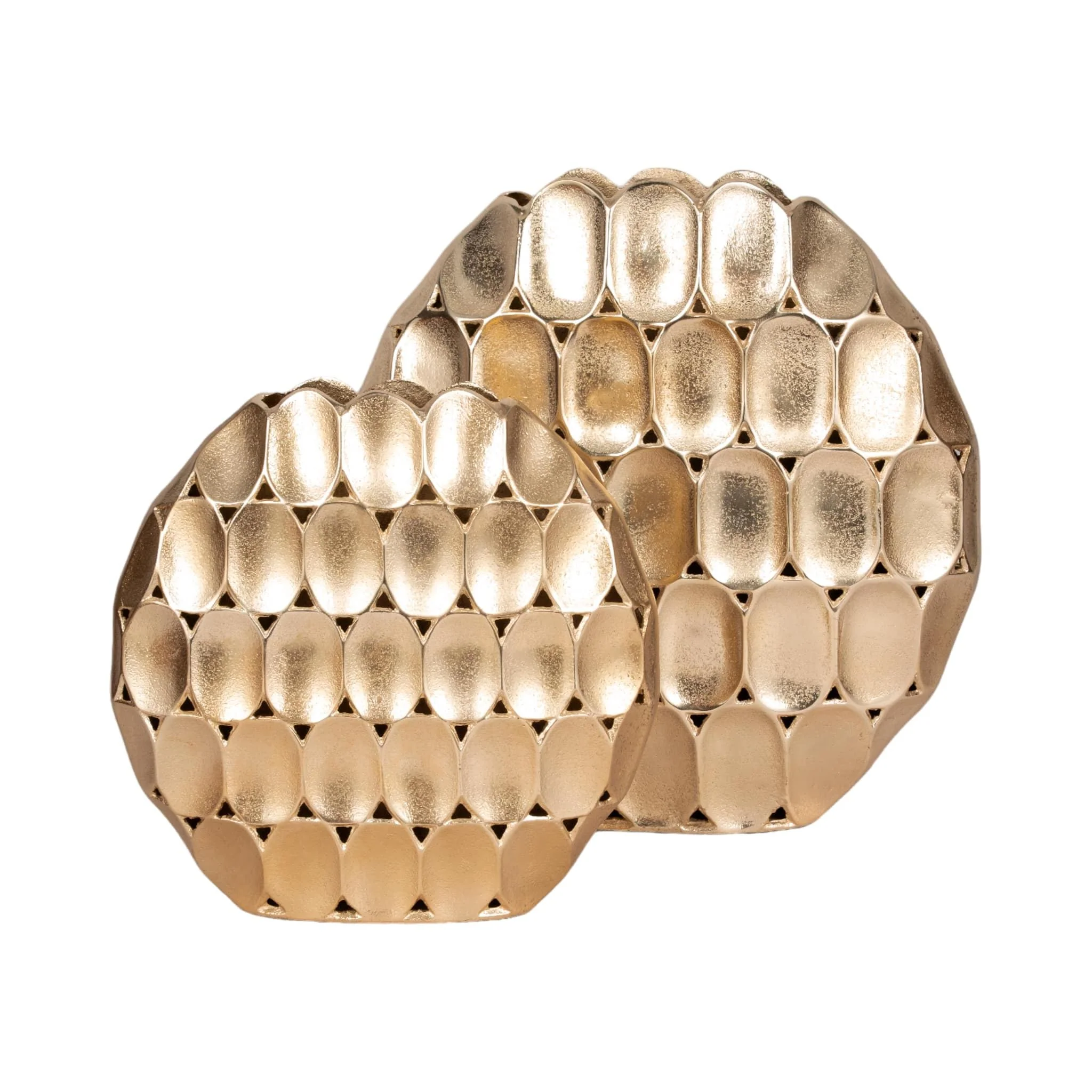 Metal, 17" Oval Vase, Champagne - Image 8