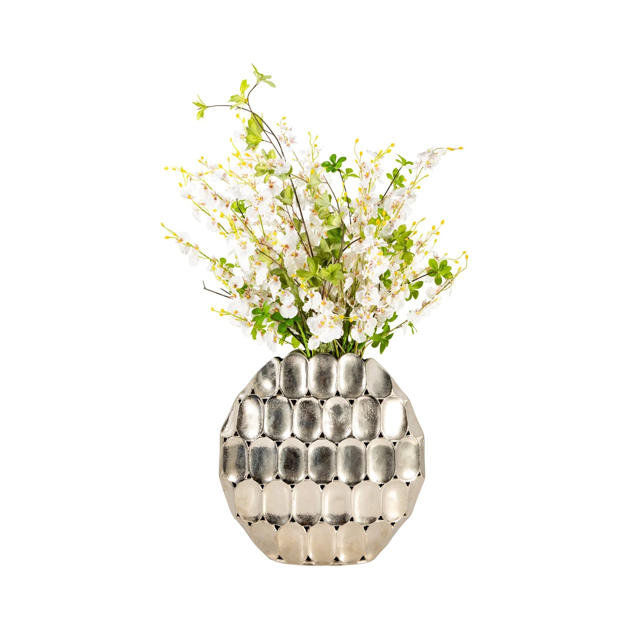 Metal, 17" Oval Vase, Silver - Image 2