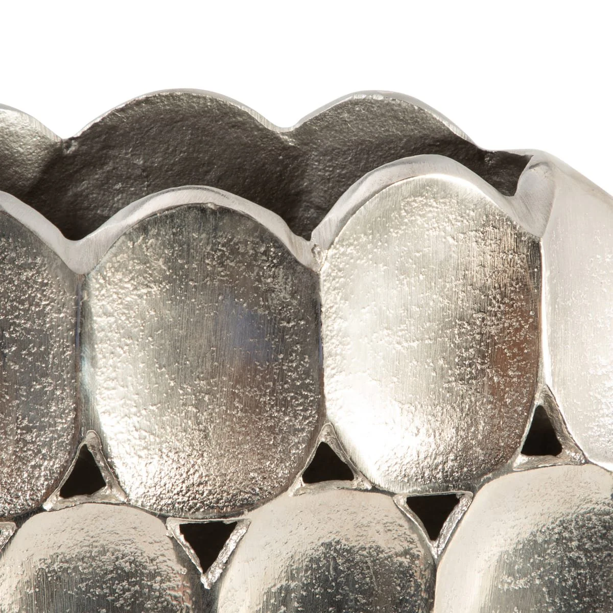 Metal, 17" Oval Vase, Silver - Image 5