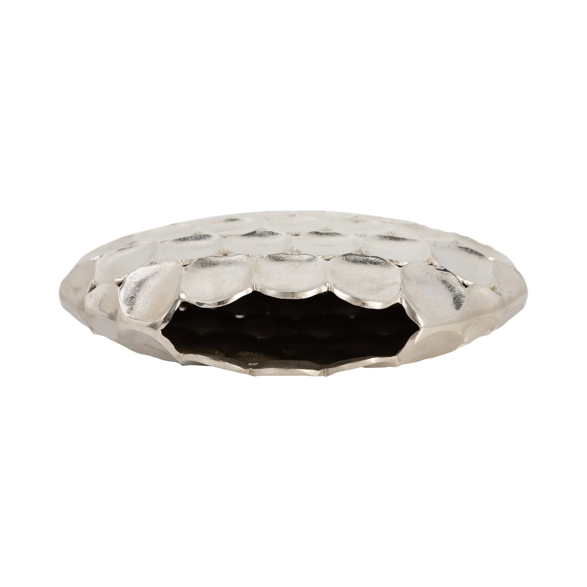 Metal, 17" Oval Vase, Silver - Image 6