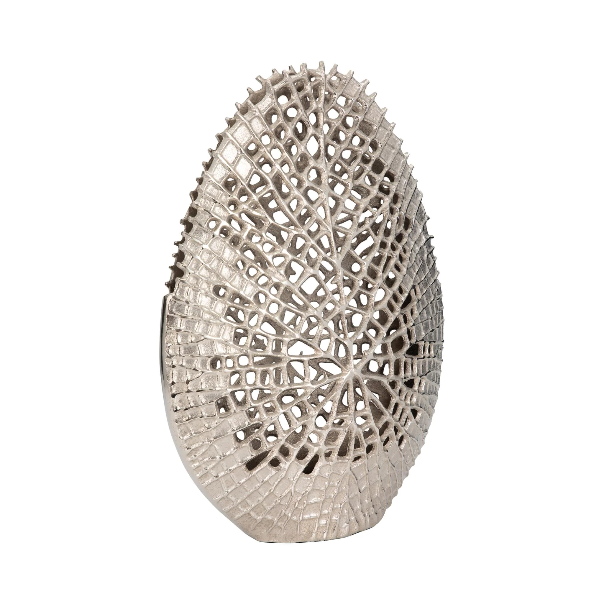 Metal, 18" Contemporary Vase, Silver - Image 3