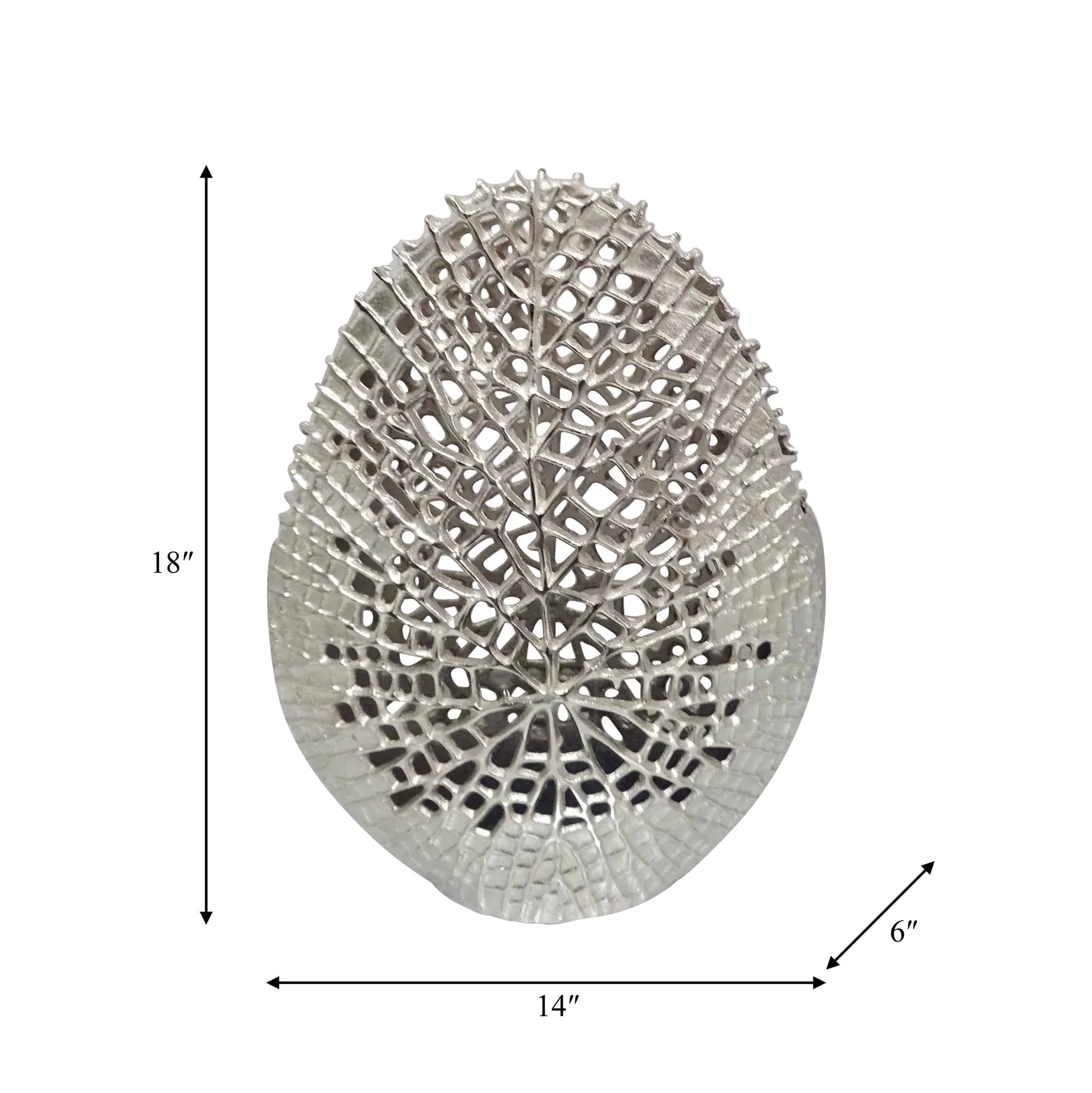 Metal, 18" Contemporary Vase, Silver - Image 9