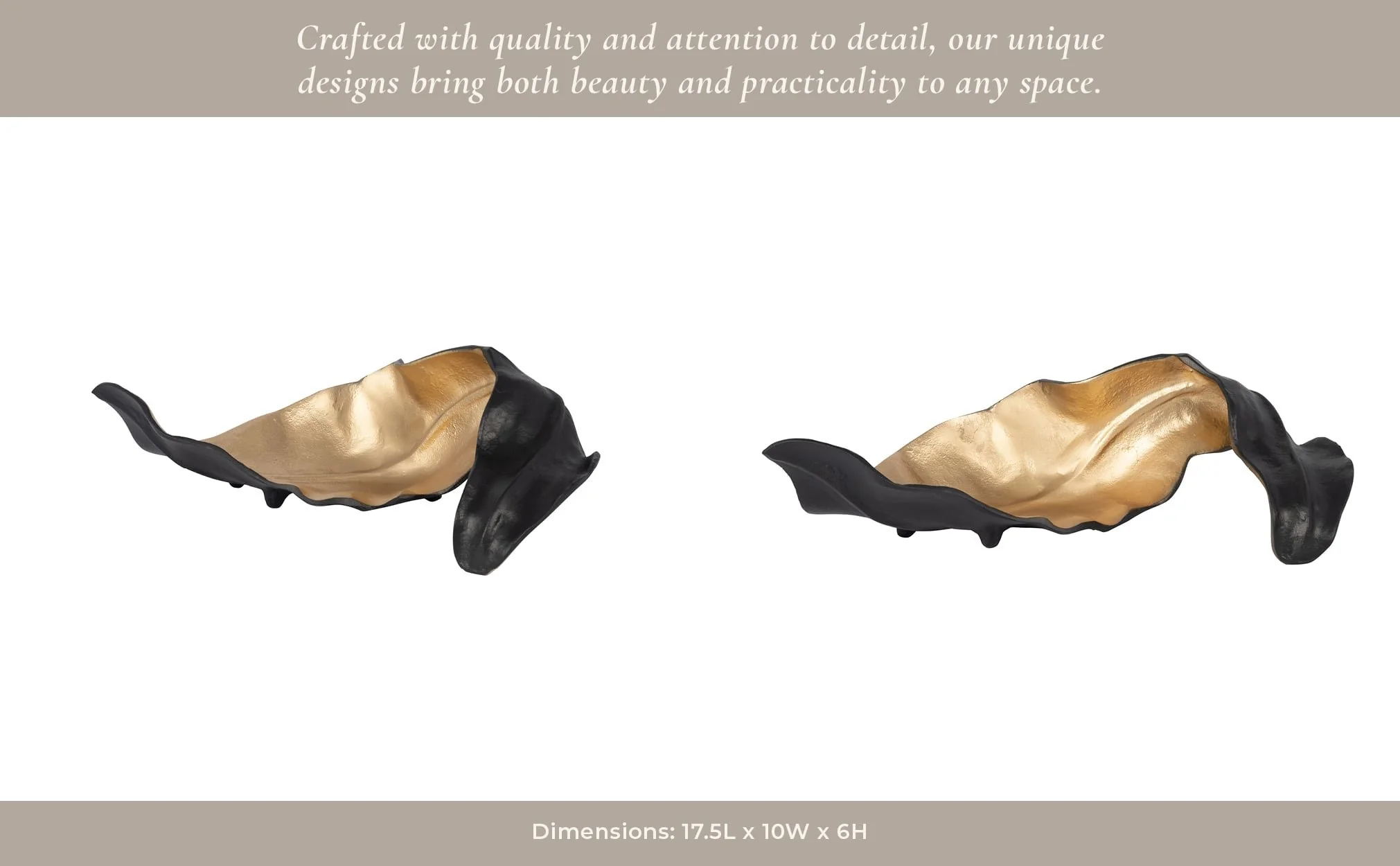 Metal 18" Curled Leaf, Black/gold - Image 12