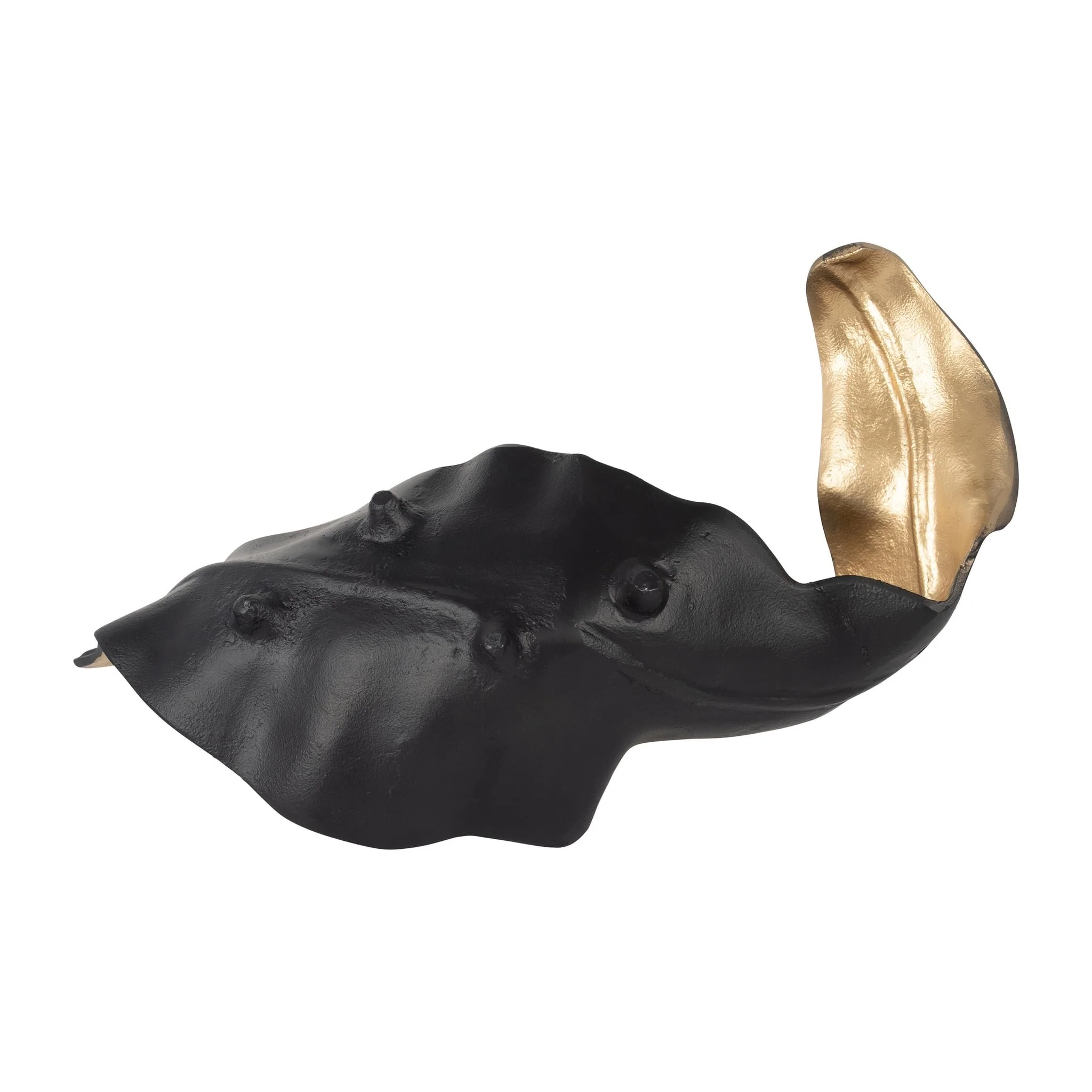 Metal 18" Curled Leaf, Black/gold - Image 7