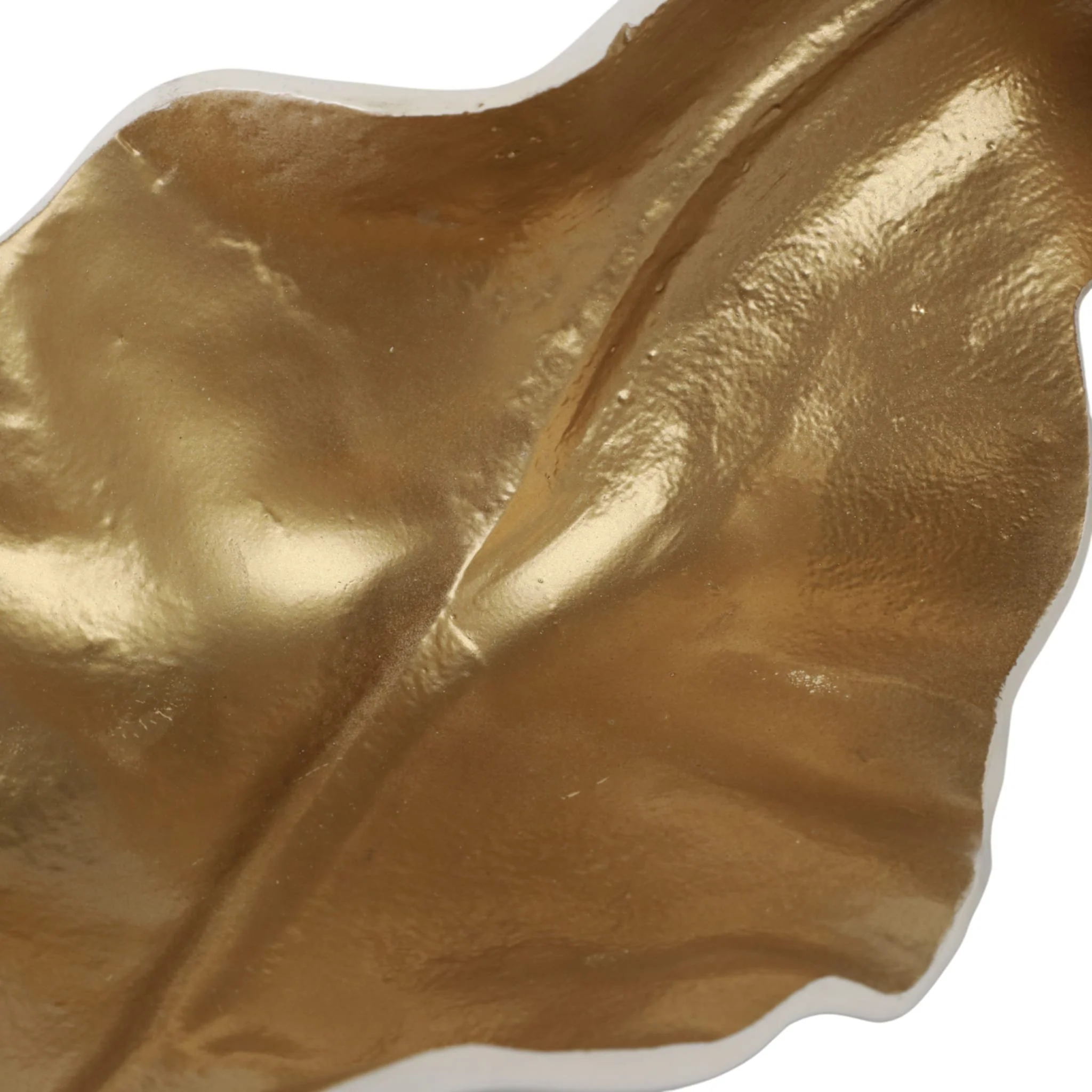 Metal 18" Curled Leaf, Ivory/gold - Image 5