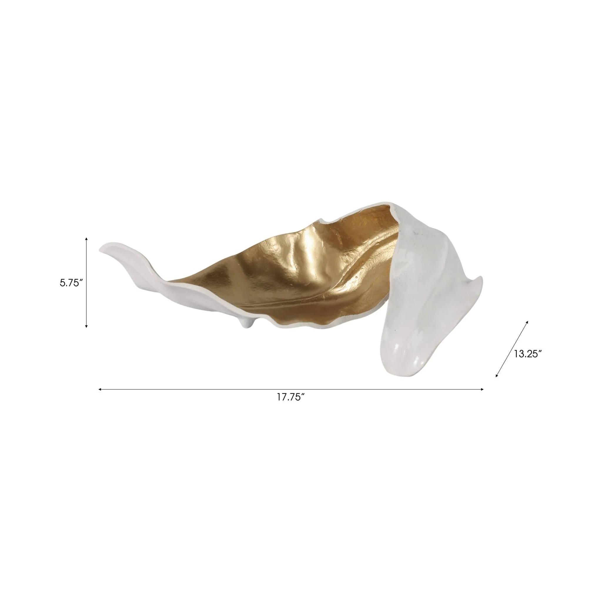 Metal 18" Curled Leaf, Ivory/gold - Image 8
