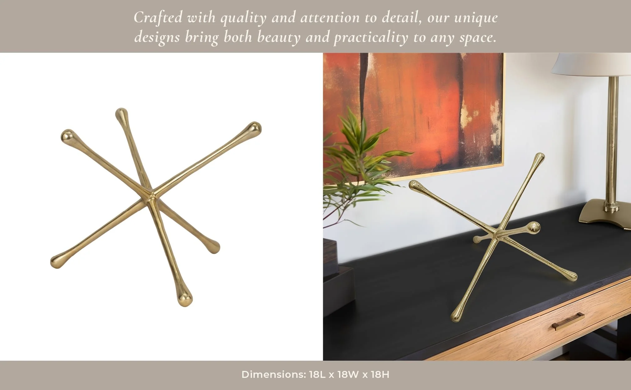 Metal, 18" Decorative Jack, Gold - Image 9