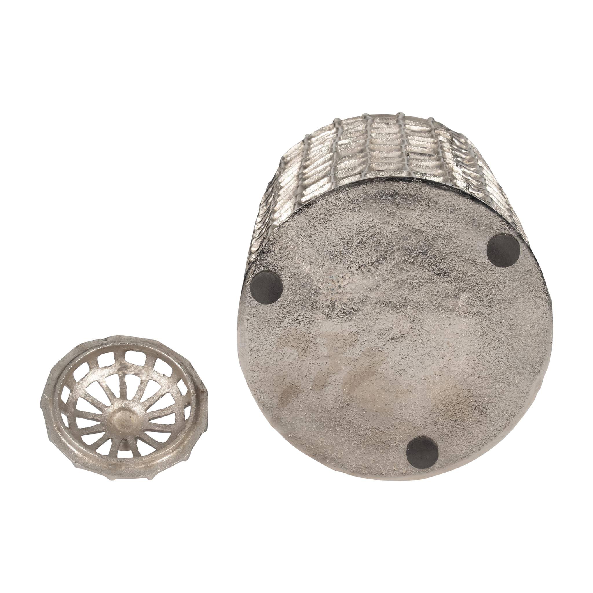 Metal, 18" Lidded Jar, Silver - Image 7