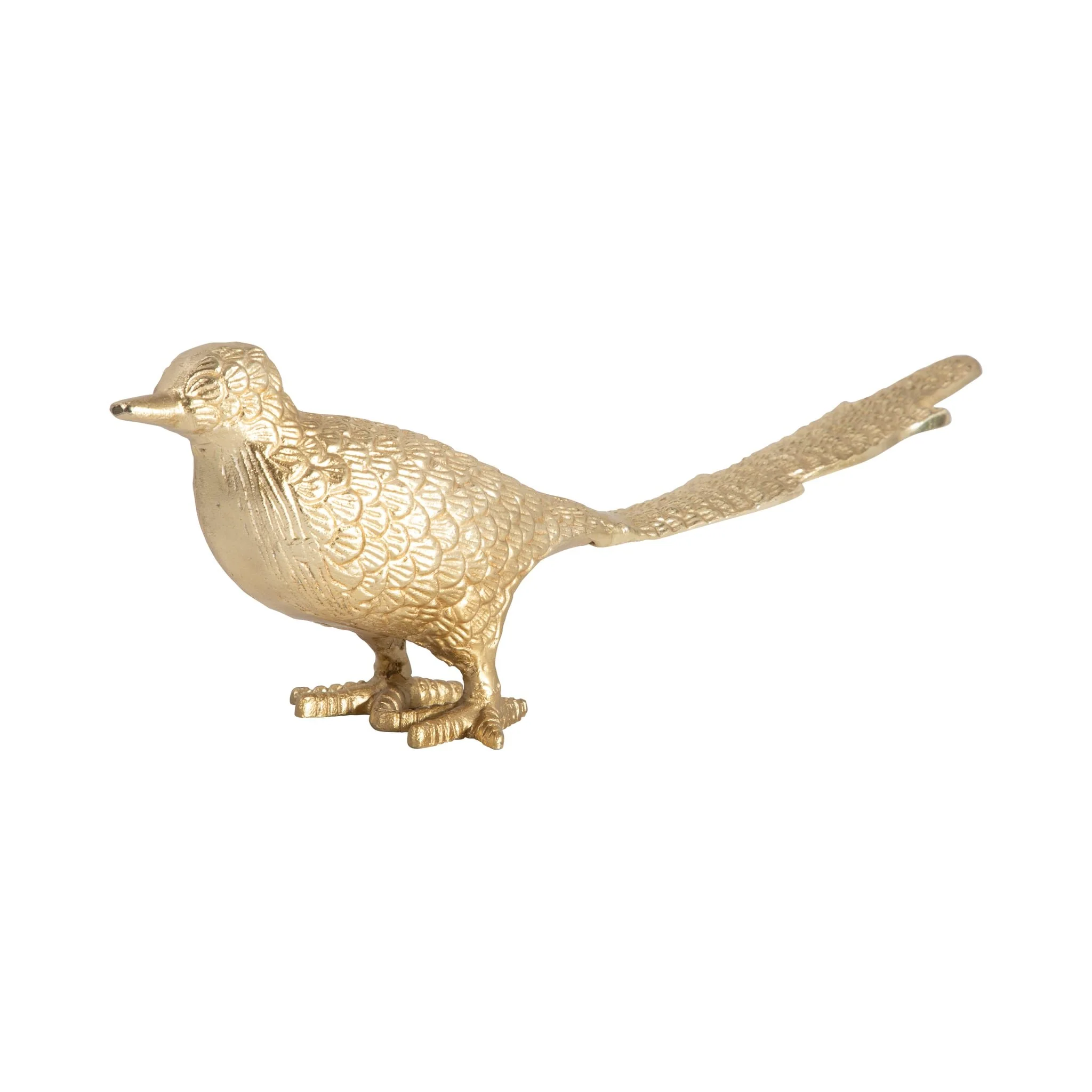 Metal, 18" Long Tailed Bird Deco. Gold - Image 2