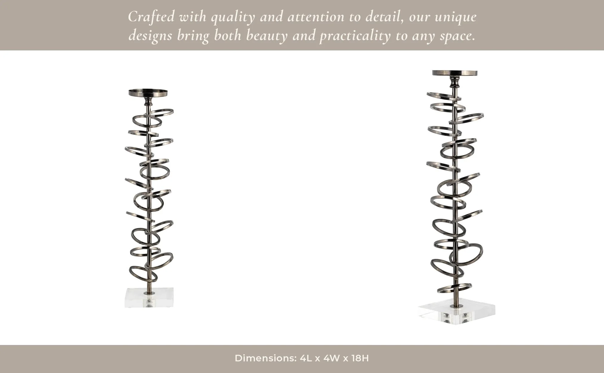 Metal, 18" Ring Toss On Acrylic Candleholder, Gunm - Image 14