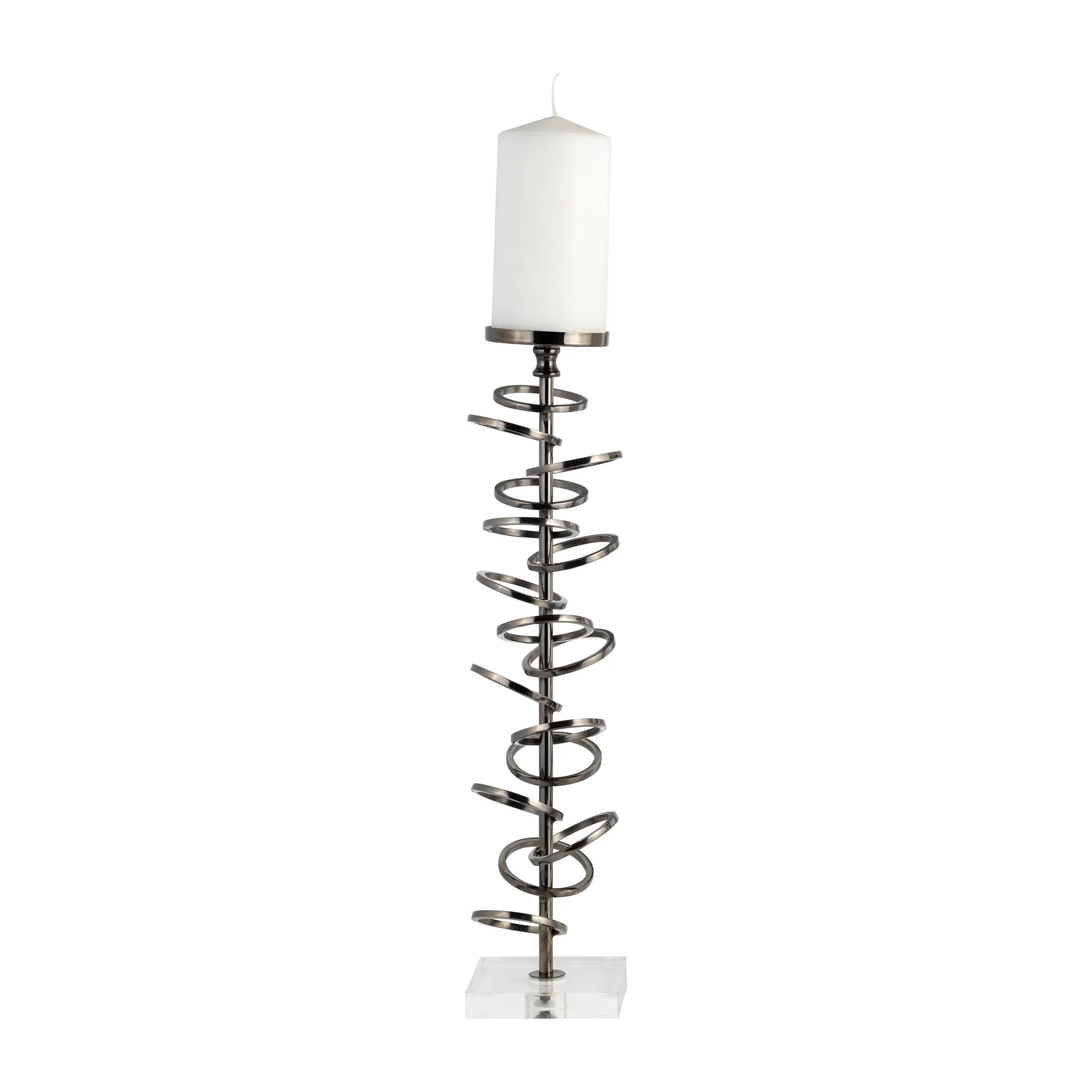 Metal, 18" Ring Toss On Acrylic Candleholder, Gunm - Image 3