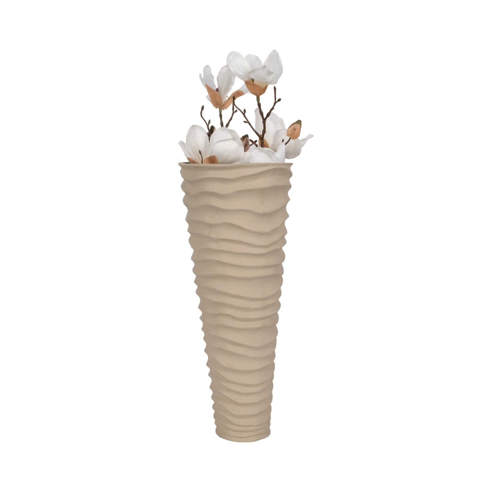 Metal 18", Rugged Vase, Ivory/nickel - Image 2