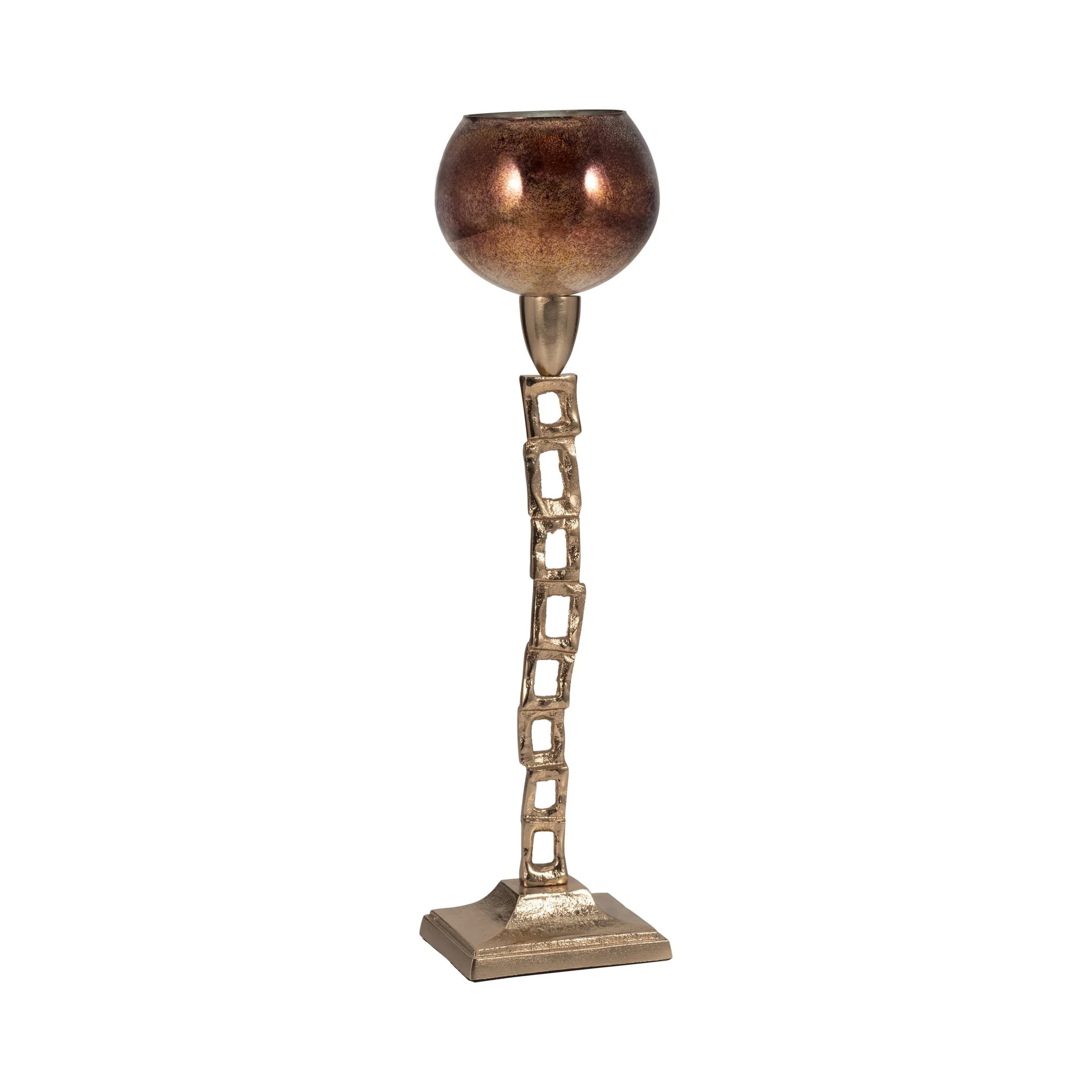 Metal, 18" Tealight Holder W/ Base, Gold - Image 2